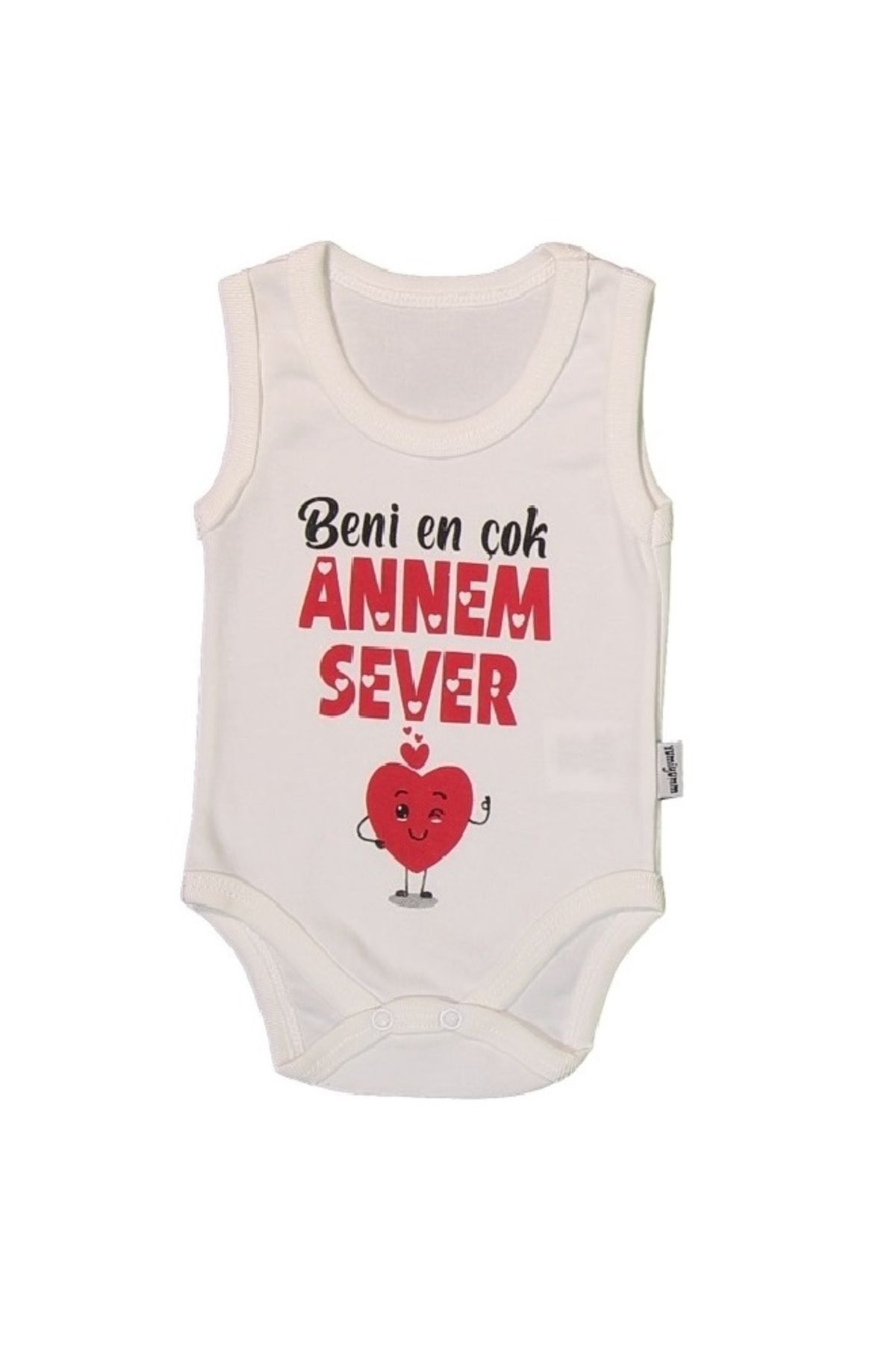 YUMİYUMM Beni En Çok .. Sever Baskılı Bebek Kolsuz Zıbın