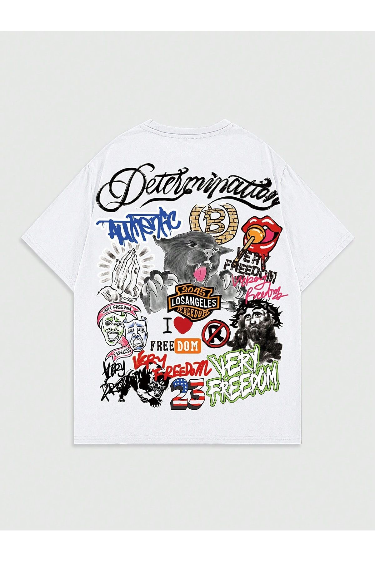 Bengi Clothing Oversize Kesim Kısa Kollu Baskılı T-shirt