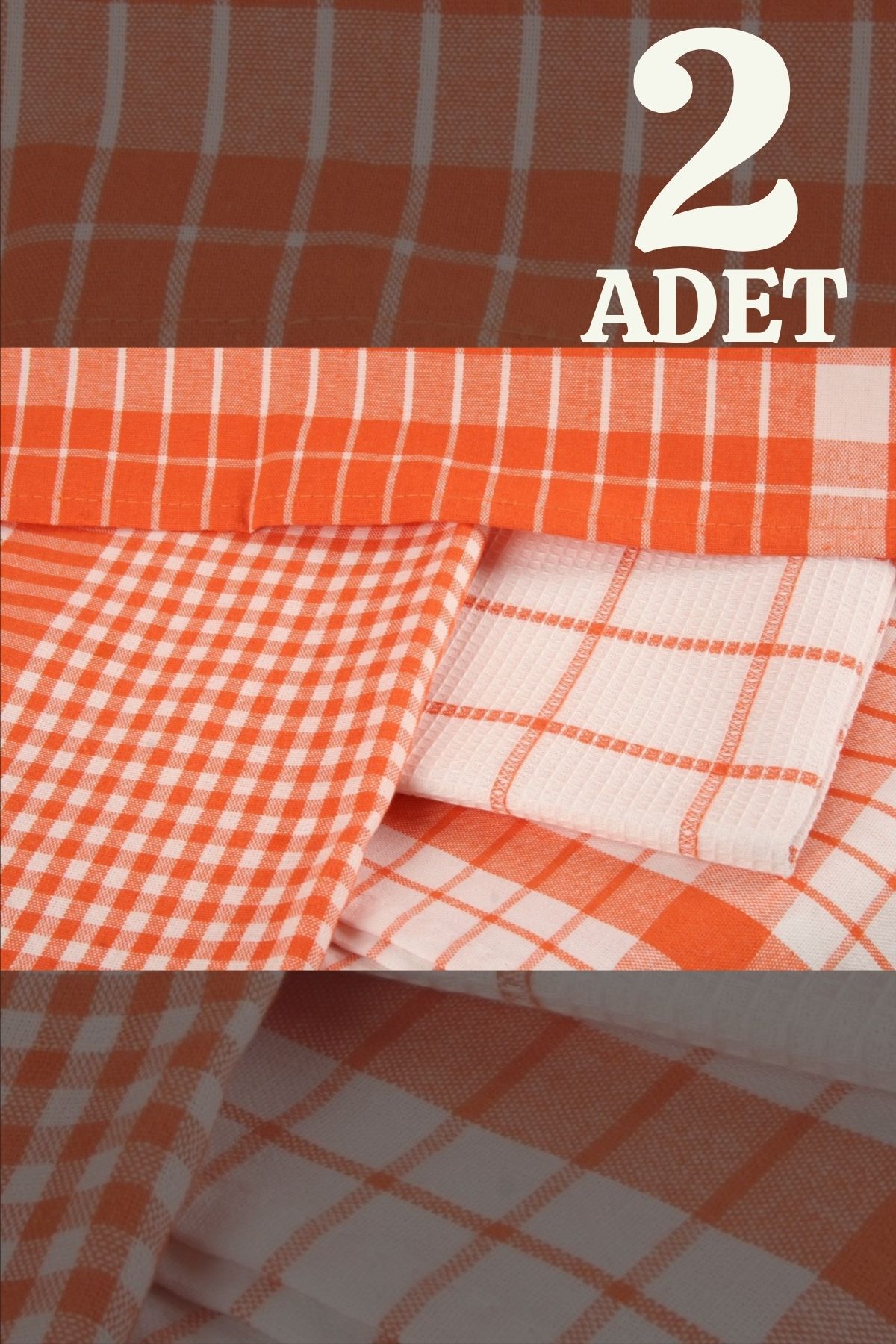 İKBAL TEXTILE Turunç 2'li Mutfak Kurulama Bezi Seti (%100 Pamuk)