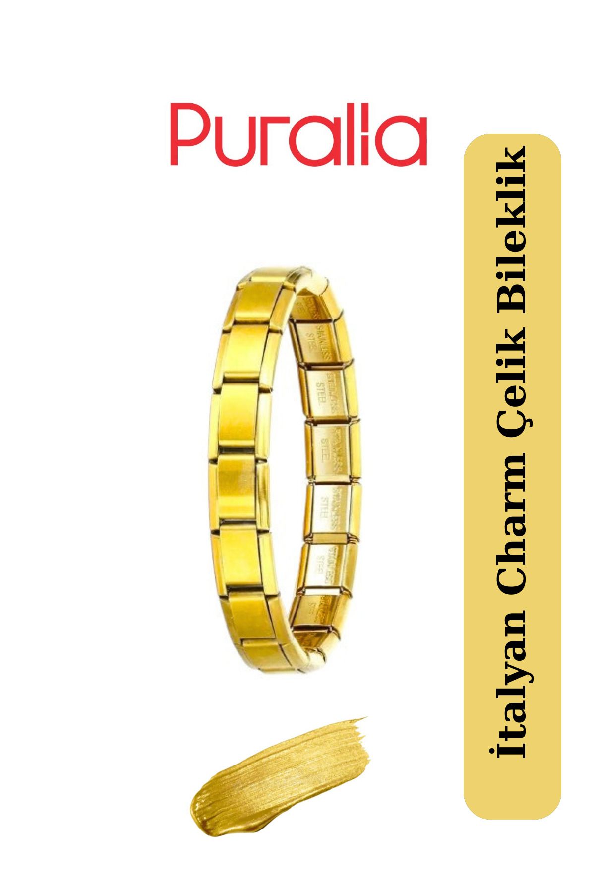 Puralia İtalyan Charm Çelik Bileklik - Yazısız