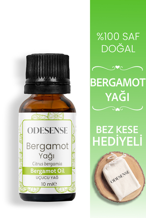 ODESENSE Bergamot Uçucu Yağı 10 ml %100 Doğal Ve Saf Içerik Damlalıklı Kapakl...