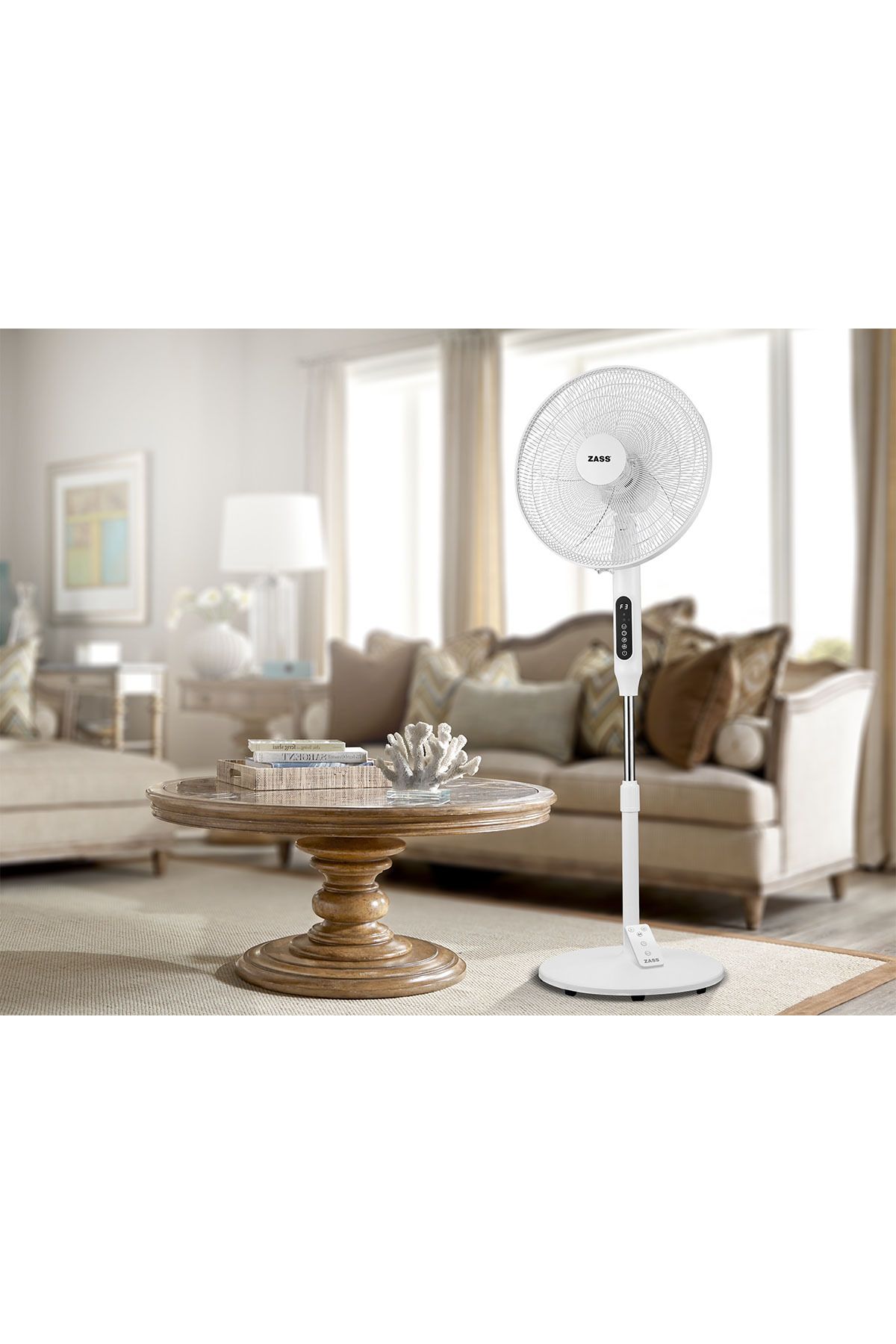 Zass-Zftr 04 Pedestal Fan With Remote Control, 55w, Temporizator, Display Led, 3 Fan Mode, Remote 8