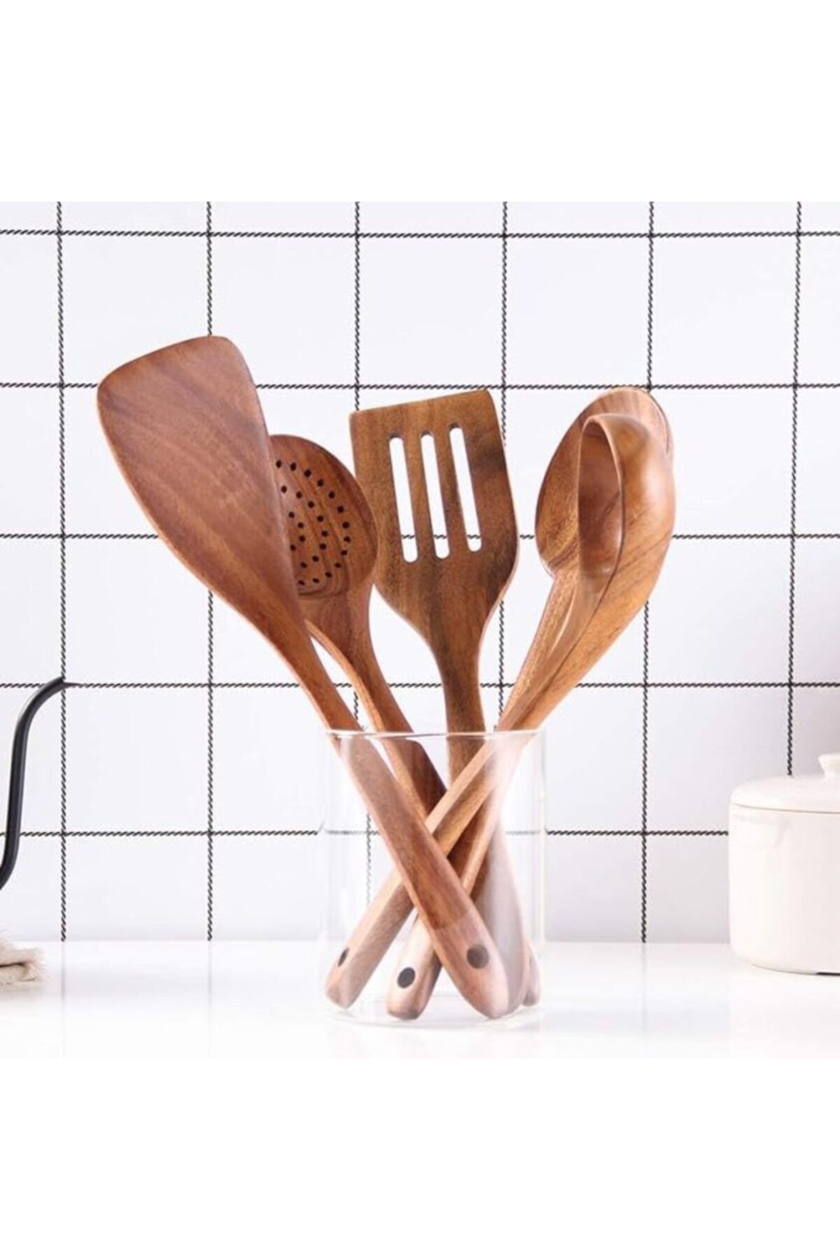 Kitchen-ملاعق طبخ خشب 5 قطع خشب الاكاسيا 3