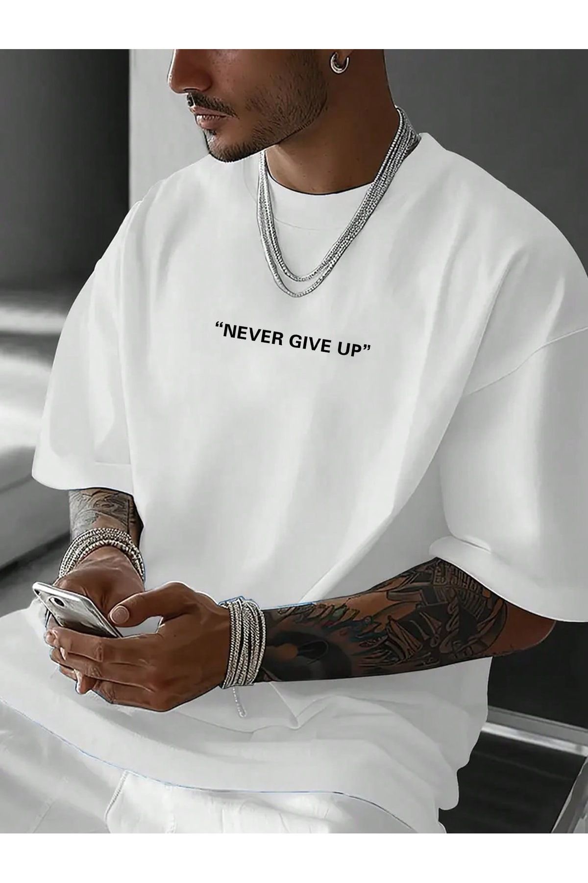 Bengi Clothing Oversize Kesim Kısa Kollu Baskılı T-shirt