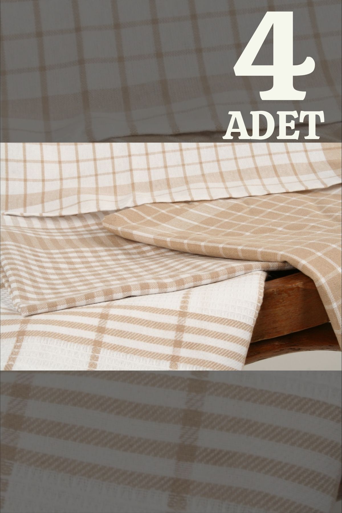 İKBAL TEXTILE Petibör 4'lü Mutfak Kurulama Bezi Seti (%100 Pamuk)