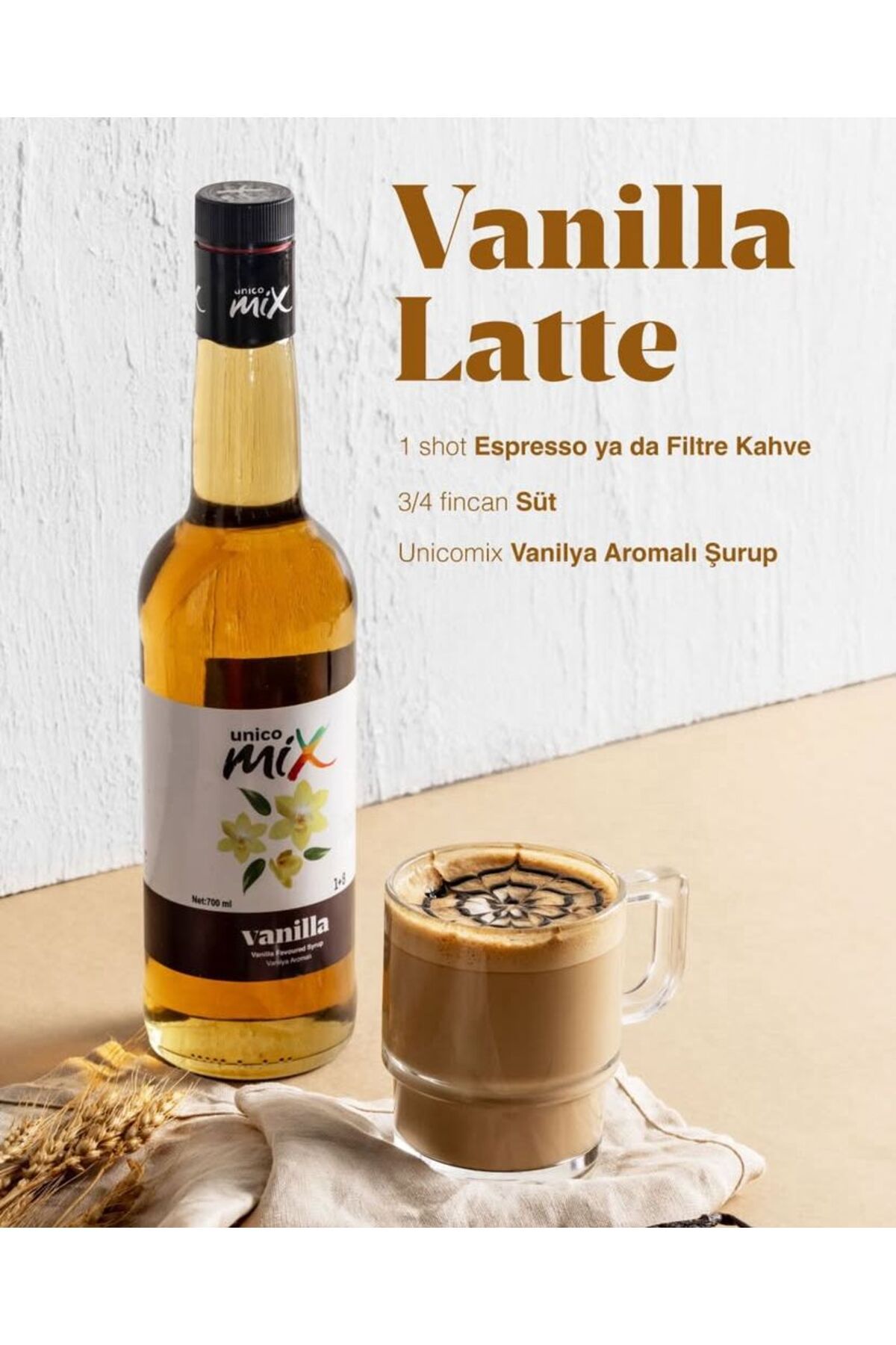 Unicomix Vanilya Şurubu 700 ml Cam Şişe