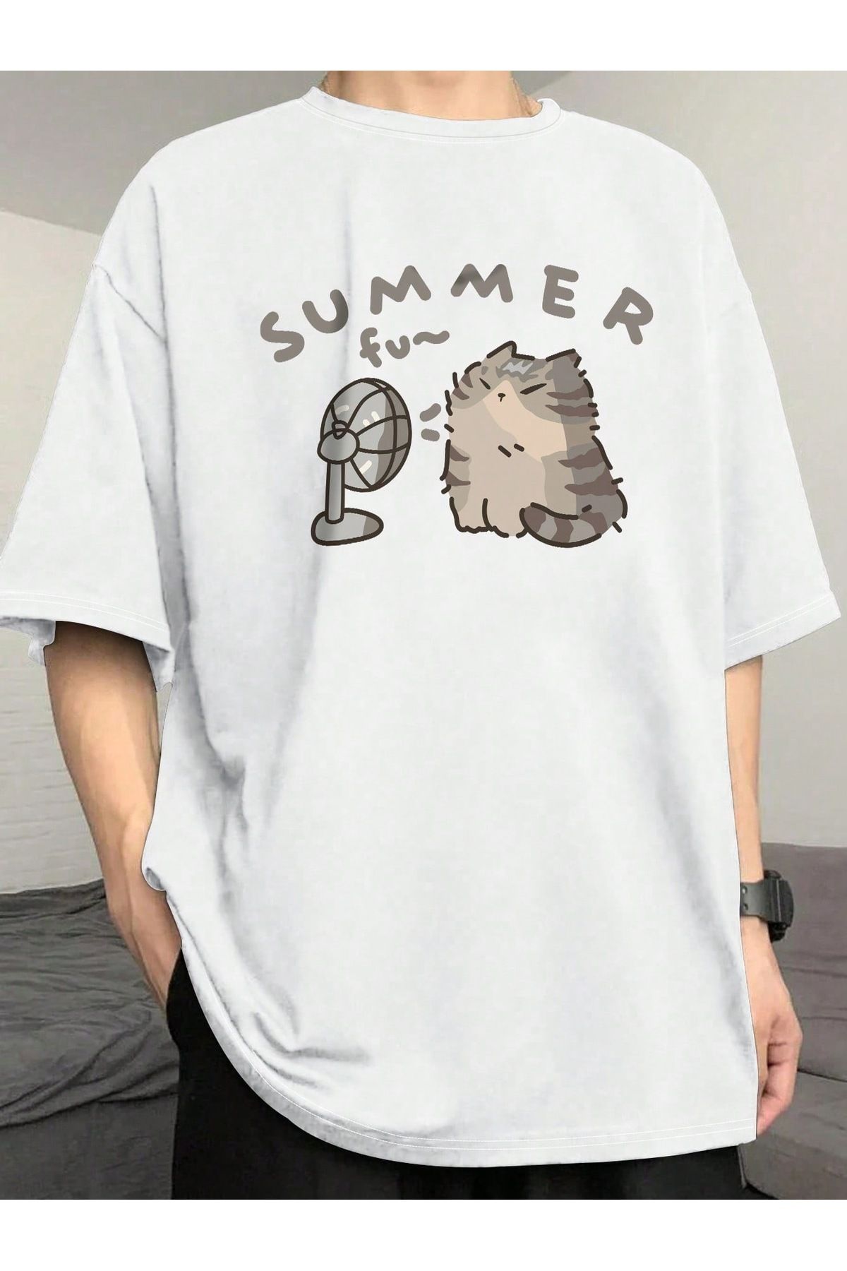 Bengi Clothing Oversize Kesim Kısa Kollu Baskılı T-shirt