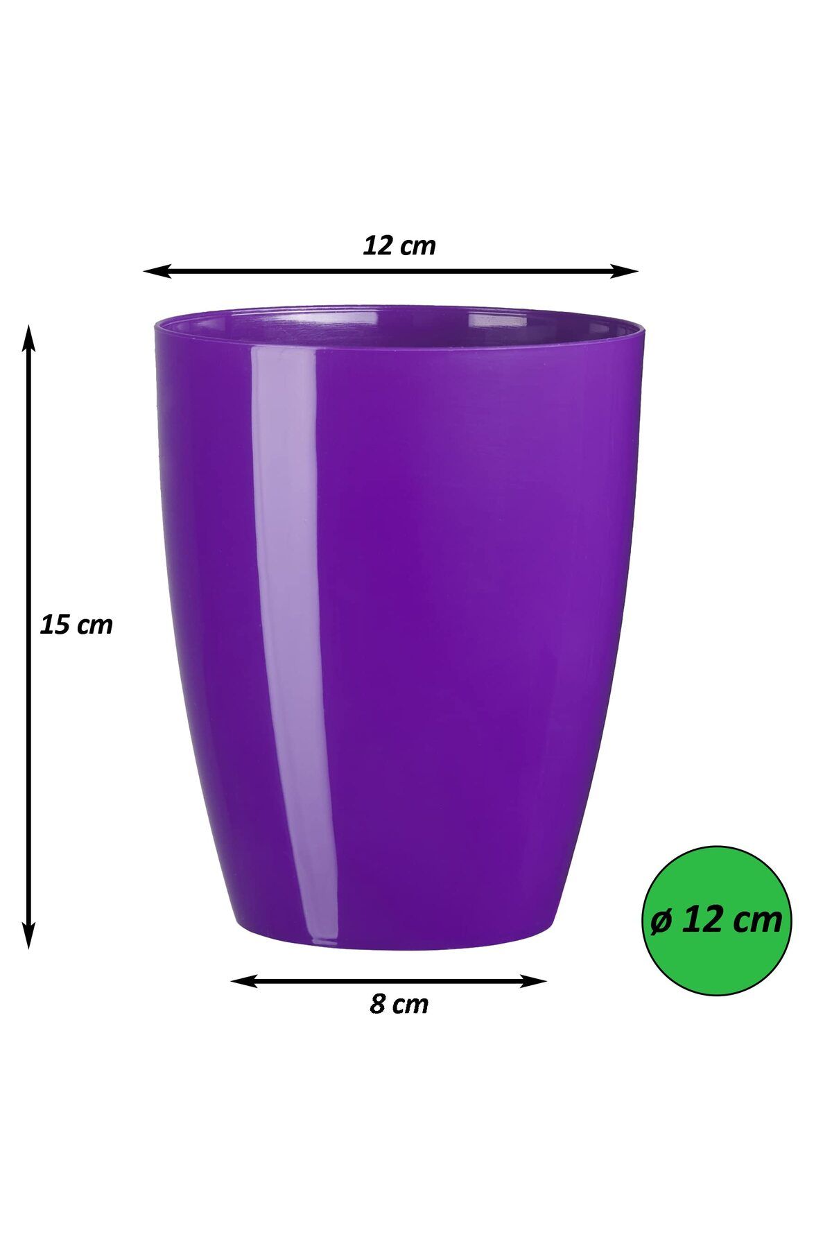 abnturk Mor Orkide Çiçek Begonya Saksısı plastik 13x15 12.5 Cm
