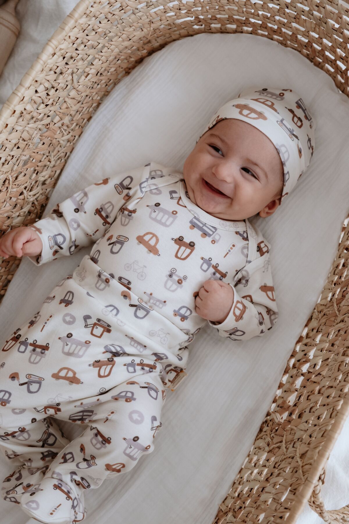 Luna Kids Collection %100 Organik Pamuk Zıbın Takımı - Cars