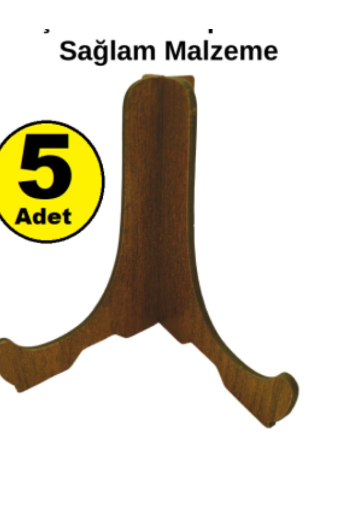 Woodext Çerçeve Tabak Teşhir Ayağı Stand Ahşap Stand 9.5cmx10cm Şövalye Ceviz 5 Adet