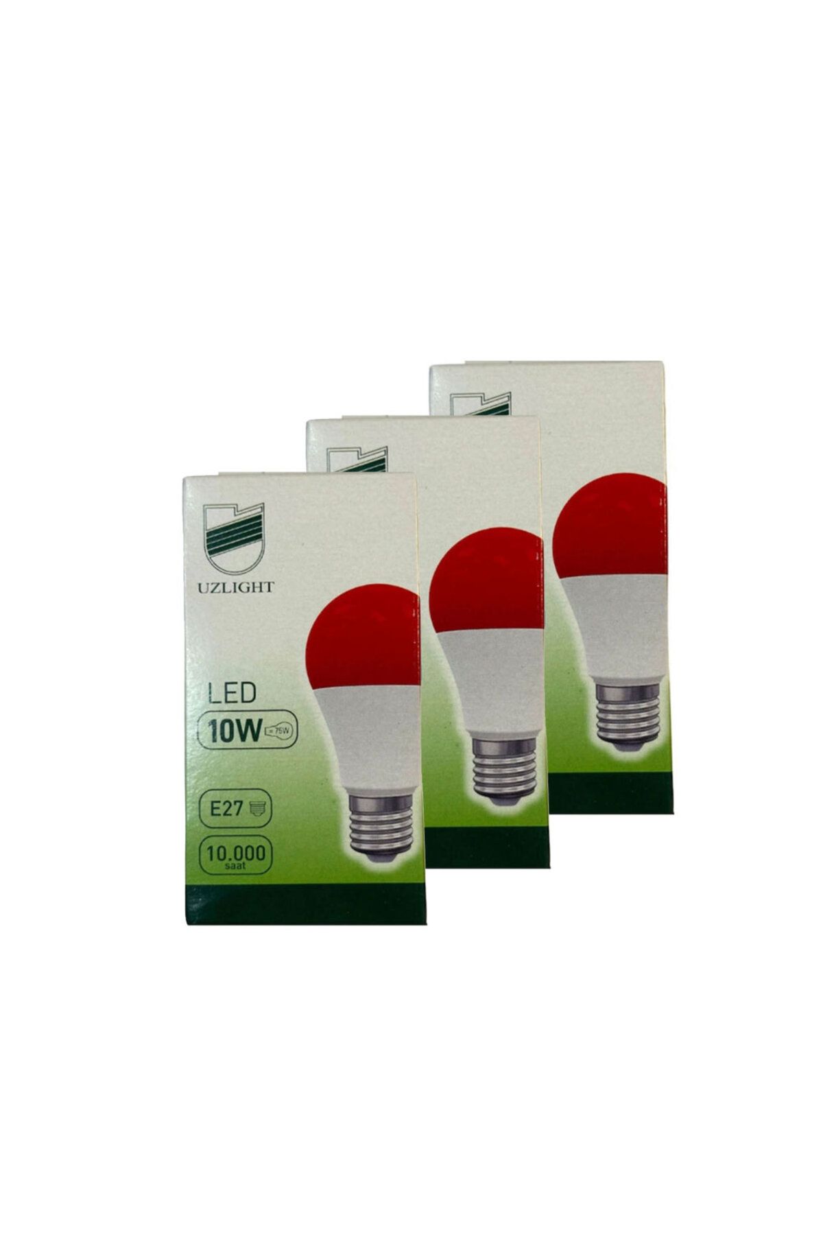 Uzlight 10 Watt Tasarruflu Led Ampul E27 Kırmızı 3 Adet