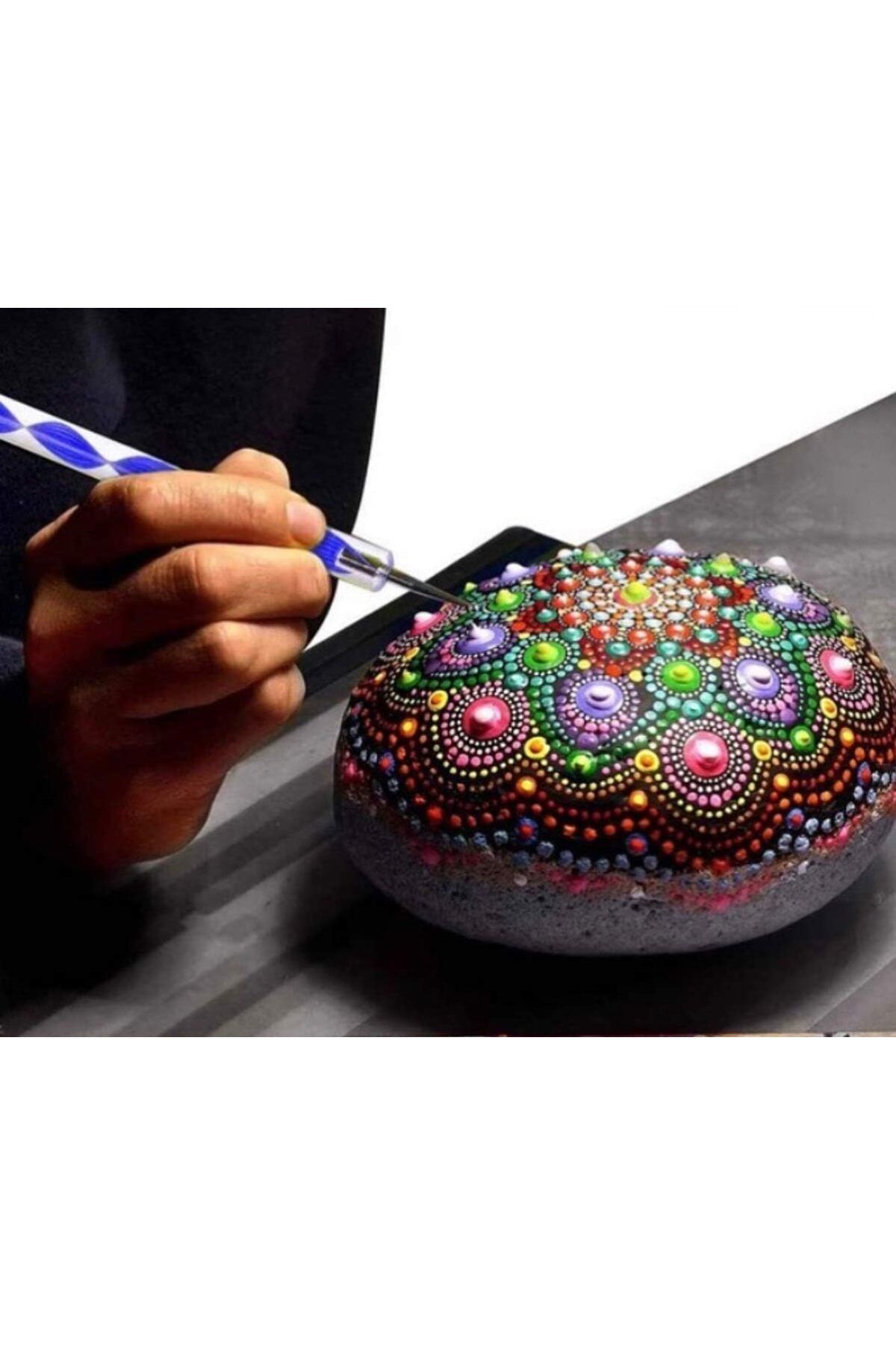 LUXE Fabric Dot Taş Görünümlü Ahşap 10 * 10 cm LXSHP 1055529