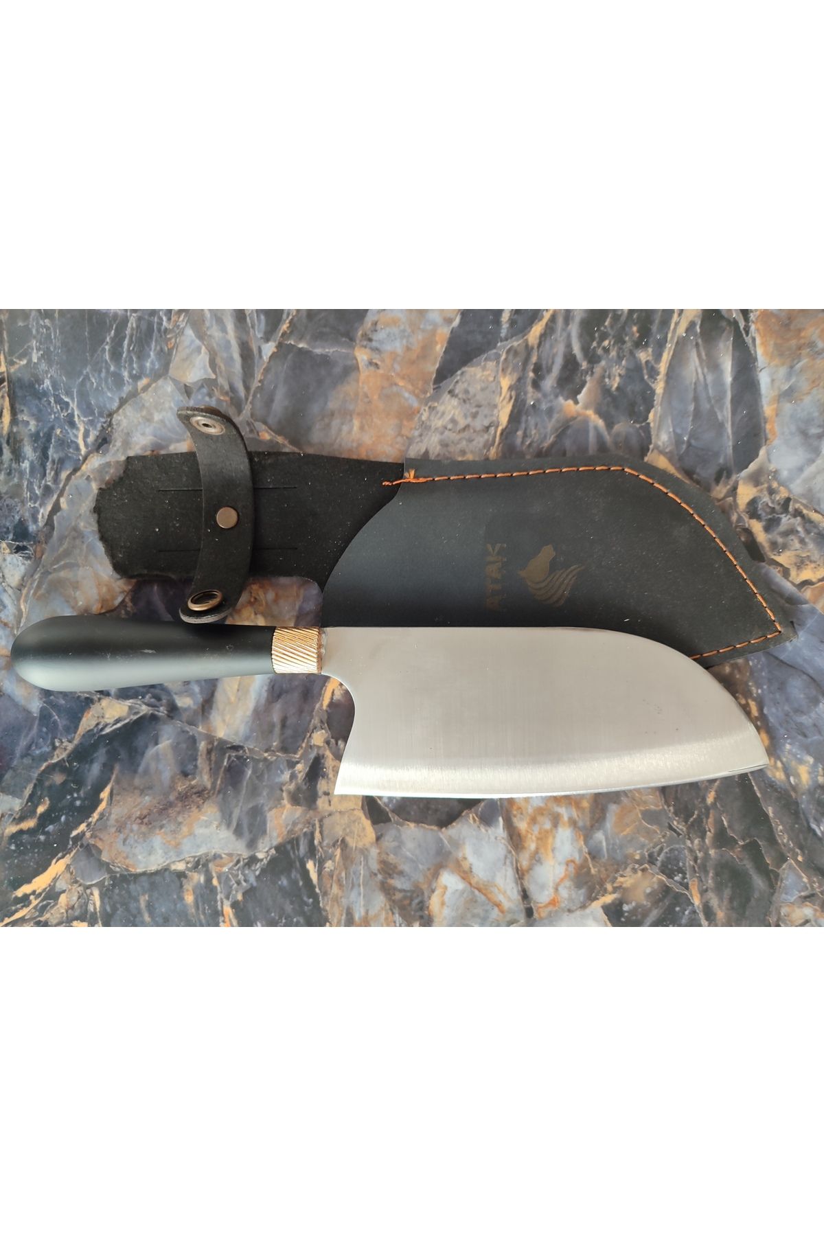 empressnaturalstone Almazan Şef Bıçağı – Atak Marka,Oval Kabze, Deri Kılıflı