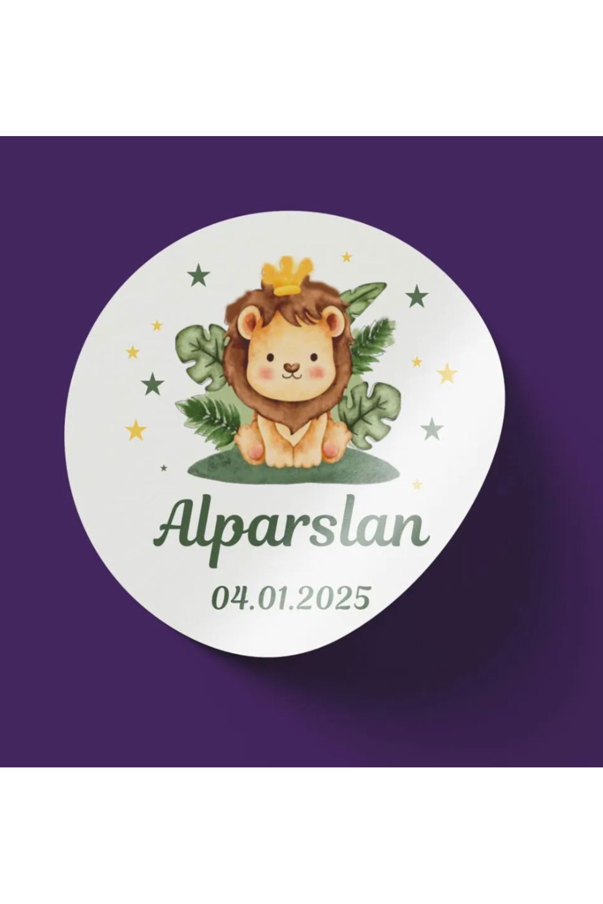 Pi Dekorasyon Sticker 3,5x3,5cm 50 Adet Aslan Figürlü