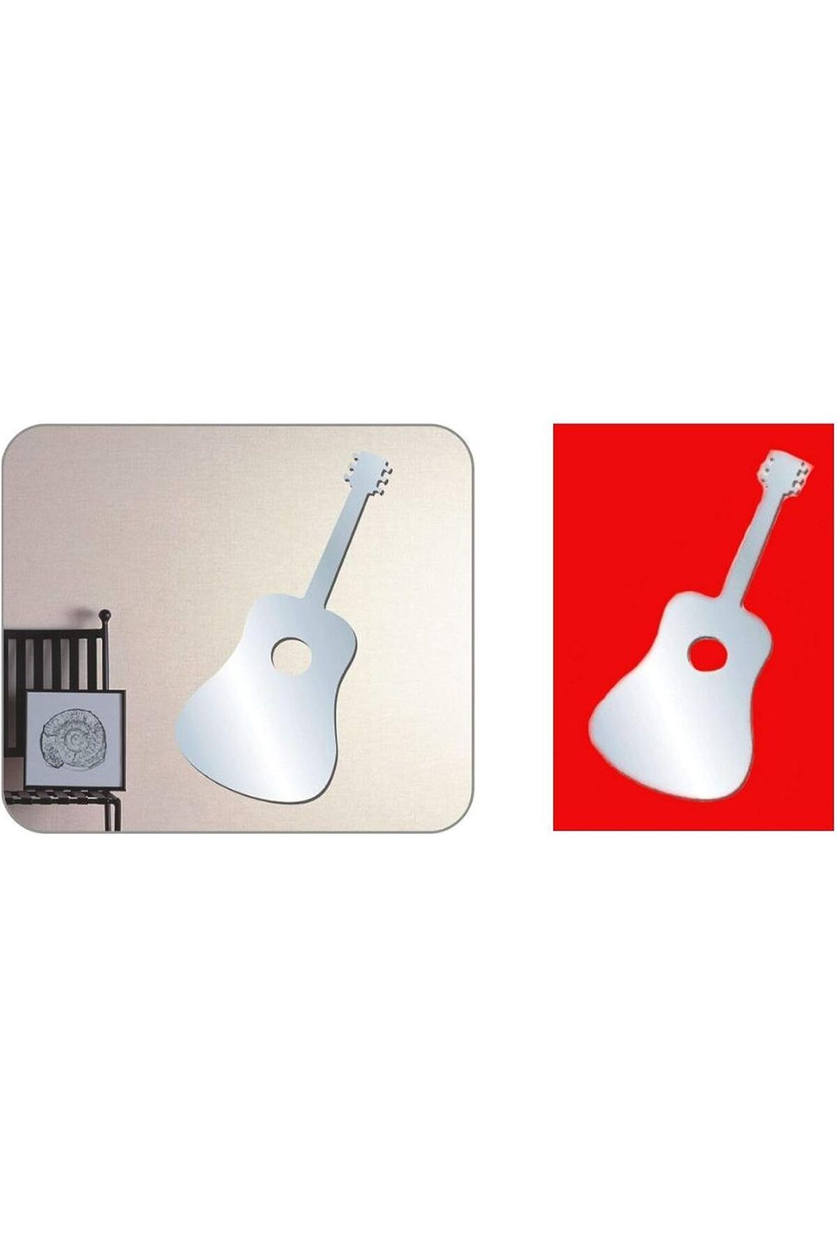 STOREMAX OZN Aynalı Duvar Süsü (sticker) Gitar Şekilli OZNstre 1094633