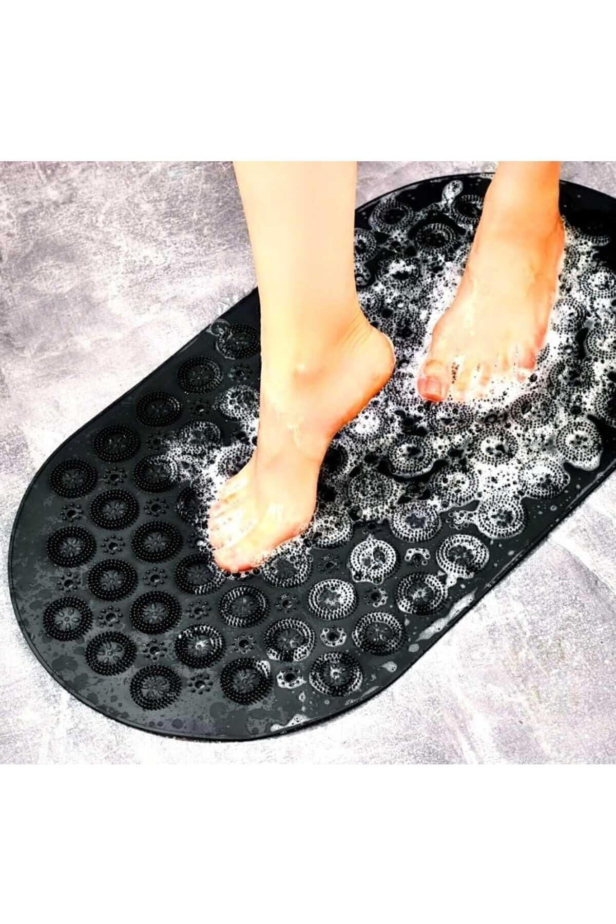 Mu Art Ahşap Mrt Kaydırmaz Duşakabin Banyo Ve Duş Paspası Masajlı 37 X 69 Cm SİYAH SEA142S Art 871301