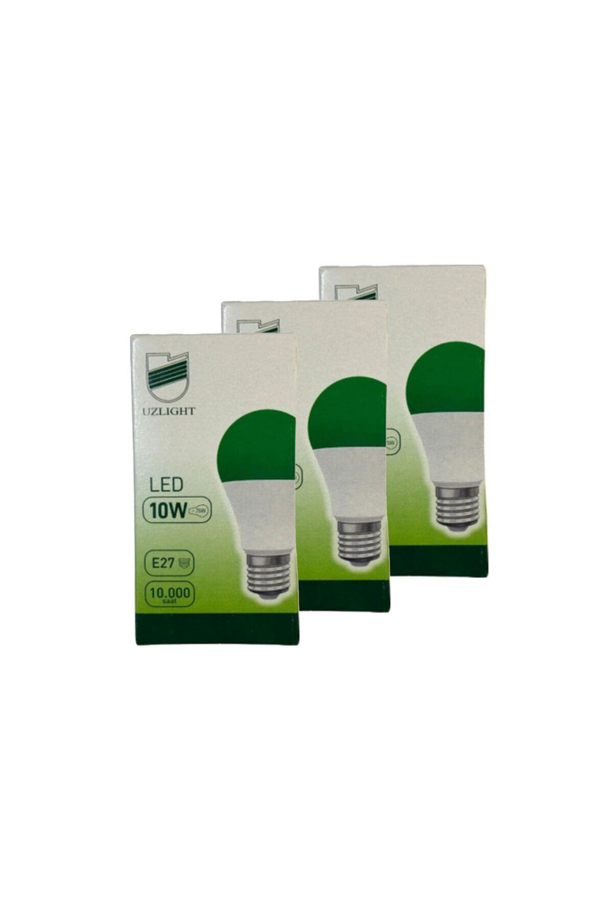Uzlight 10 Watt Tasarruflu Led Ampul E27 Yeşil 3 Adet