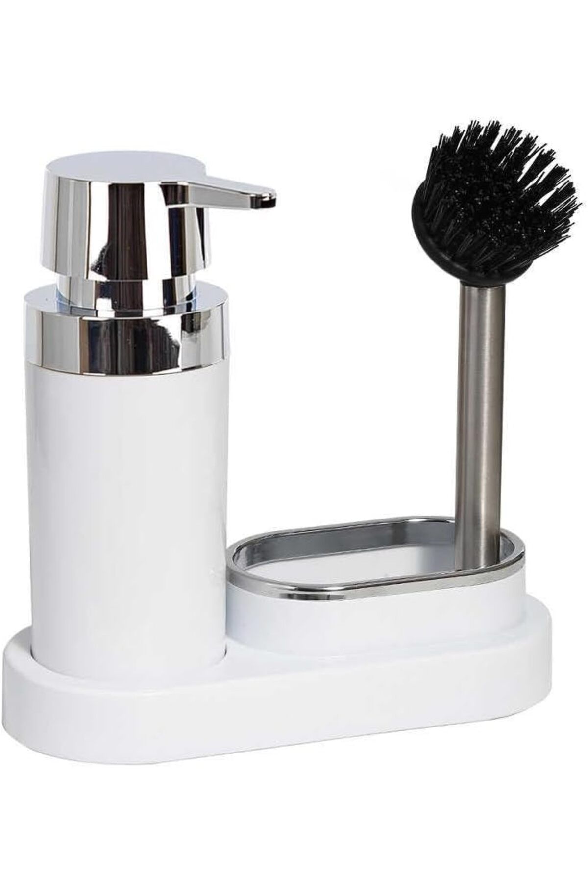 LUXE Polen Sıvı Sabunluk ve Fırça Mutfak Seti, Beyaz LXSHP 1055529