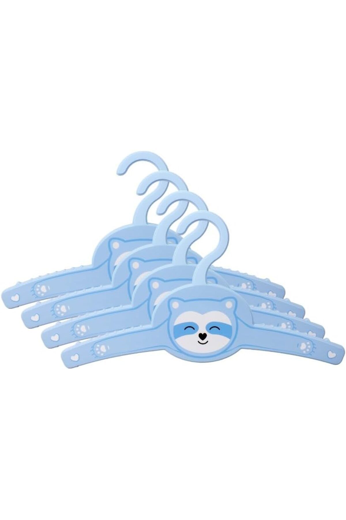 STOREMAX SRT Sevimli Mavi Ayıcık 4'lü Plastik Çocuk ve Bebek Askısı, Bebek Askı Seti, Çocuk Askı Set