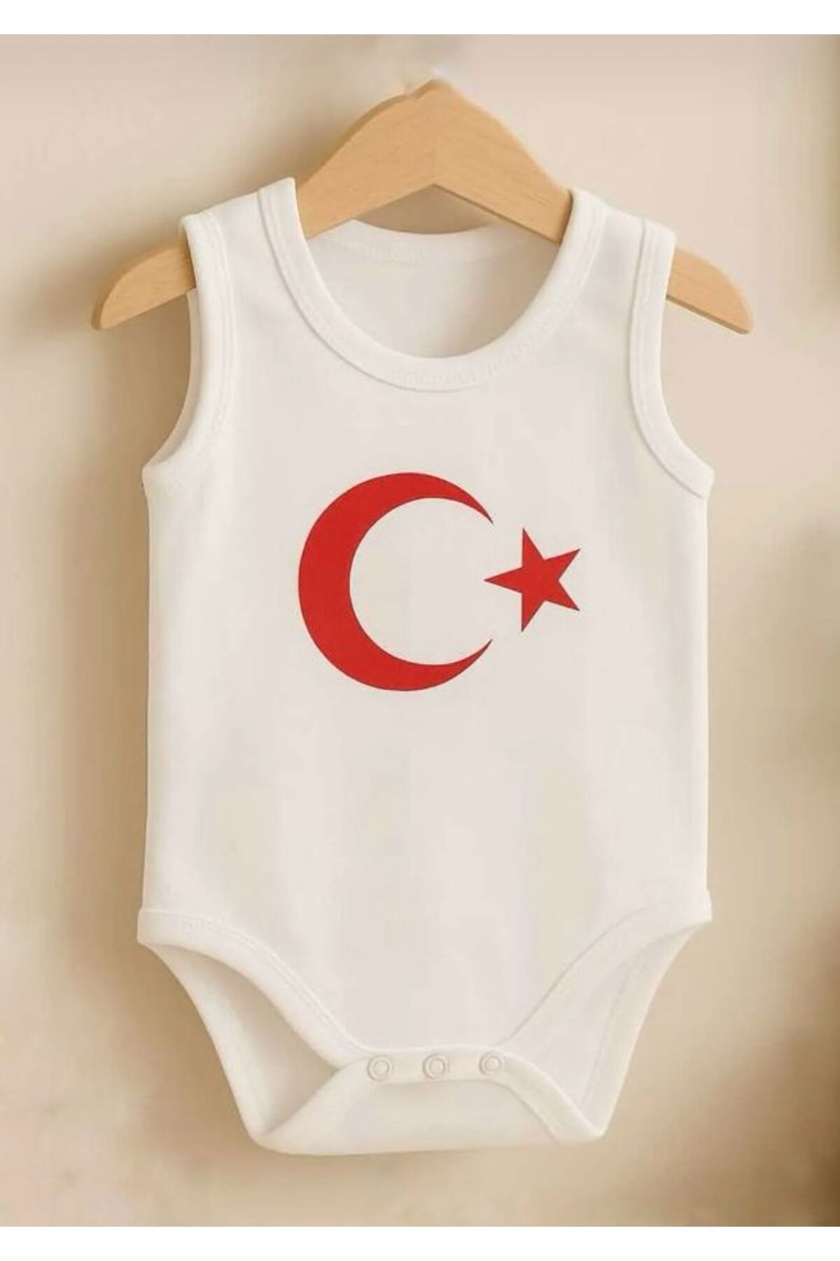 YUMİYUMM Türk Bayrağı Bebek-Çocuk Kolsuz Zıbın