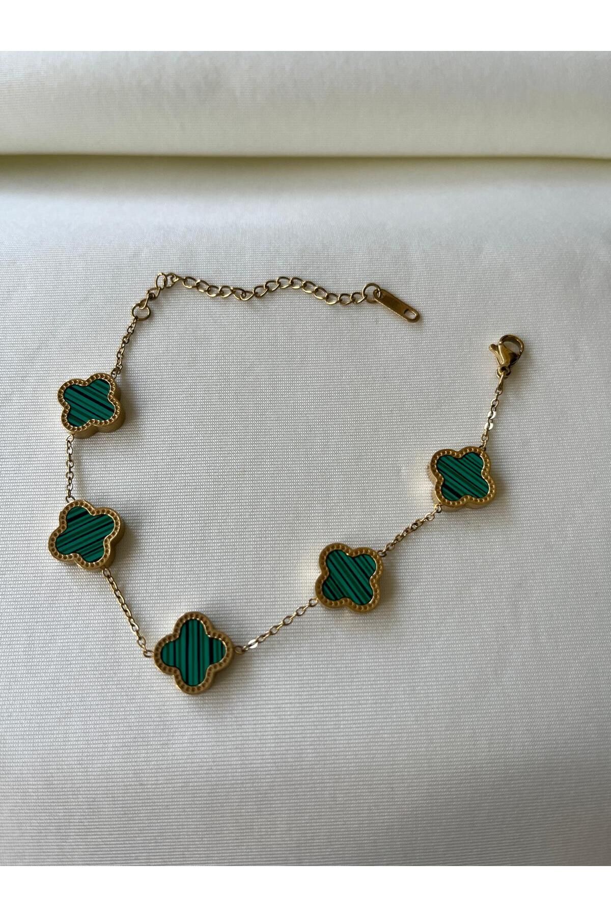 Nilsu Jewellery Accessory Çelik Yonca Model Şans Bilekliği