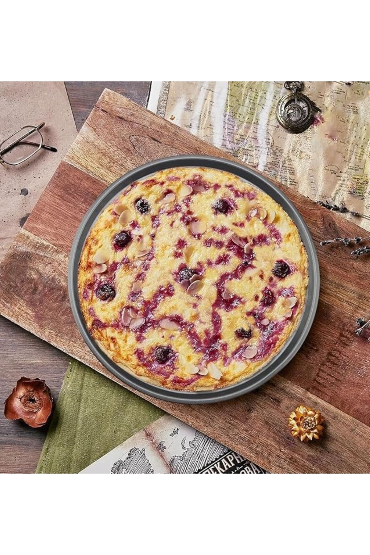 HZL HOME 1 Adet, Delikli, 32 cm Yanmaz Yapışmaz Pizza Tepsisi