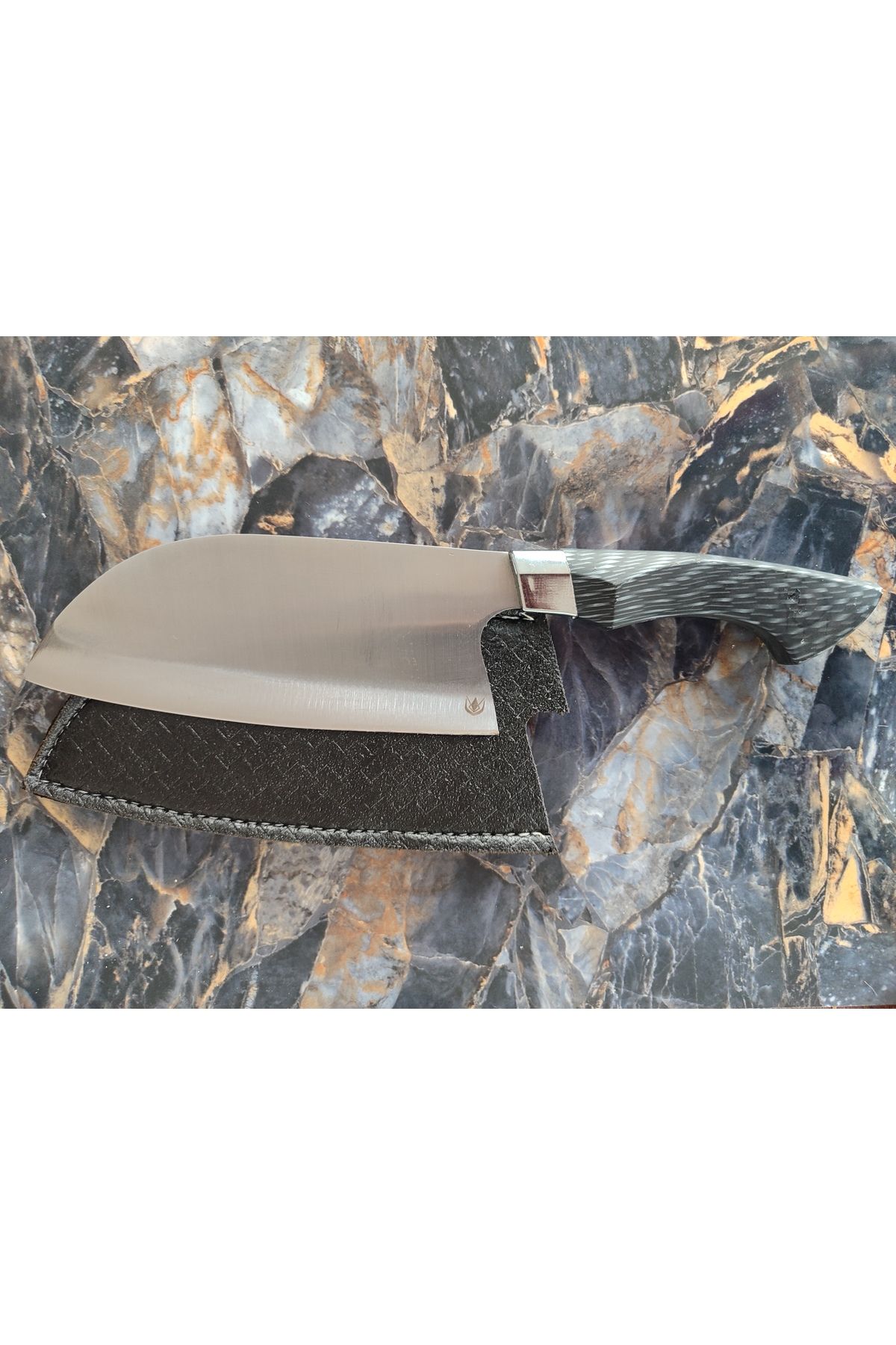 empressnaturalstone Almazan Şef Bıçağı – Atak Marka, Parmak Tutmalı Kabze, Deri Kılıflı