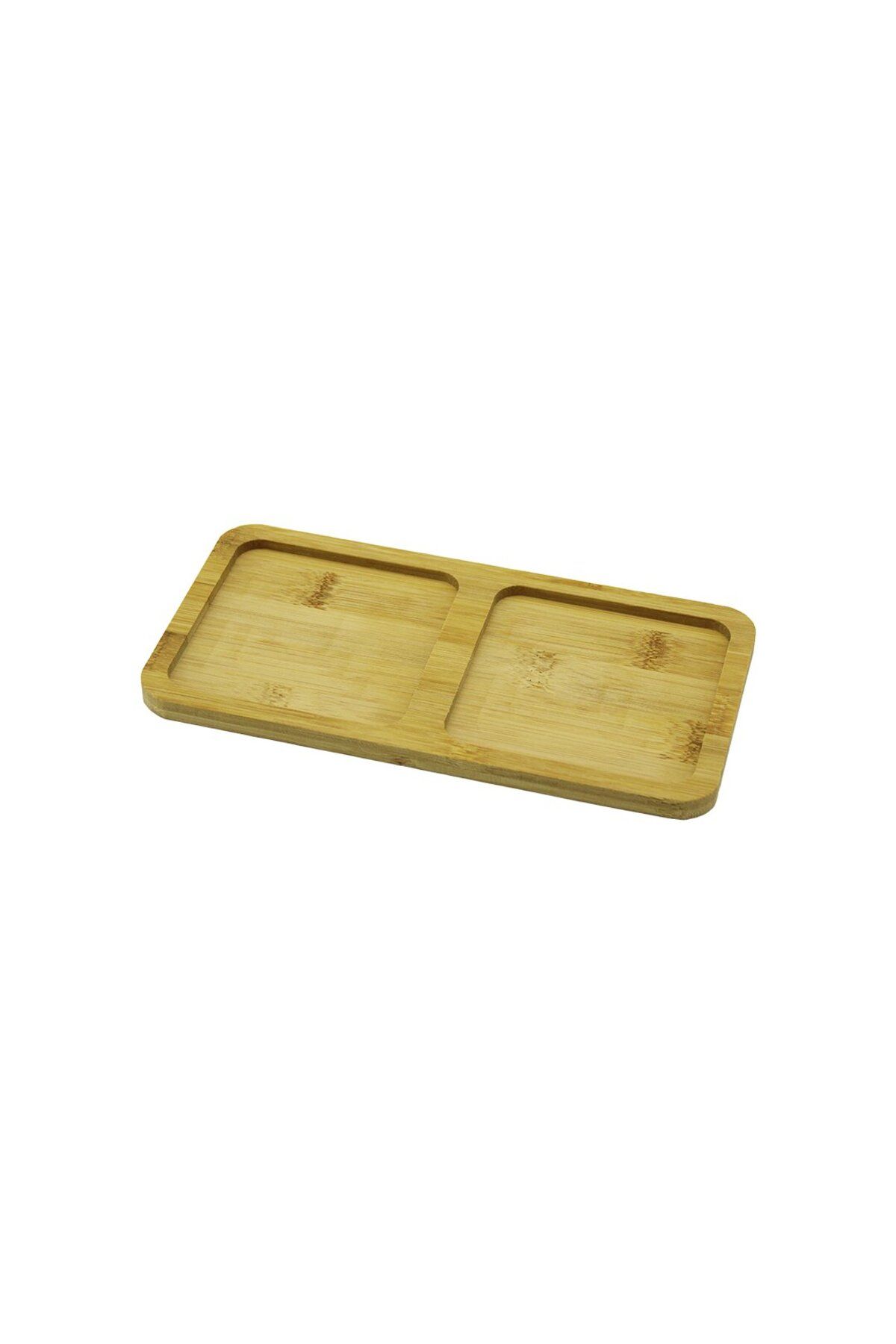 STOREMAX OZN 2 BÖLMELİ DİKDÖRTGEN AHŞAP BAMBU YAĞDANLIK ALTLIK MİNİ TEPSİ 20X10X0.8CM OZNstre