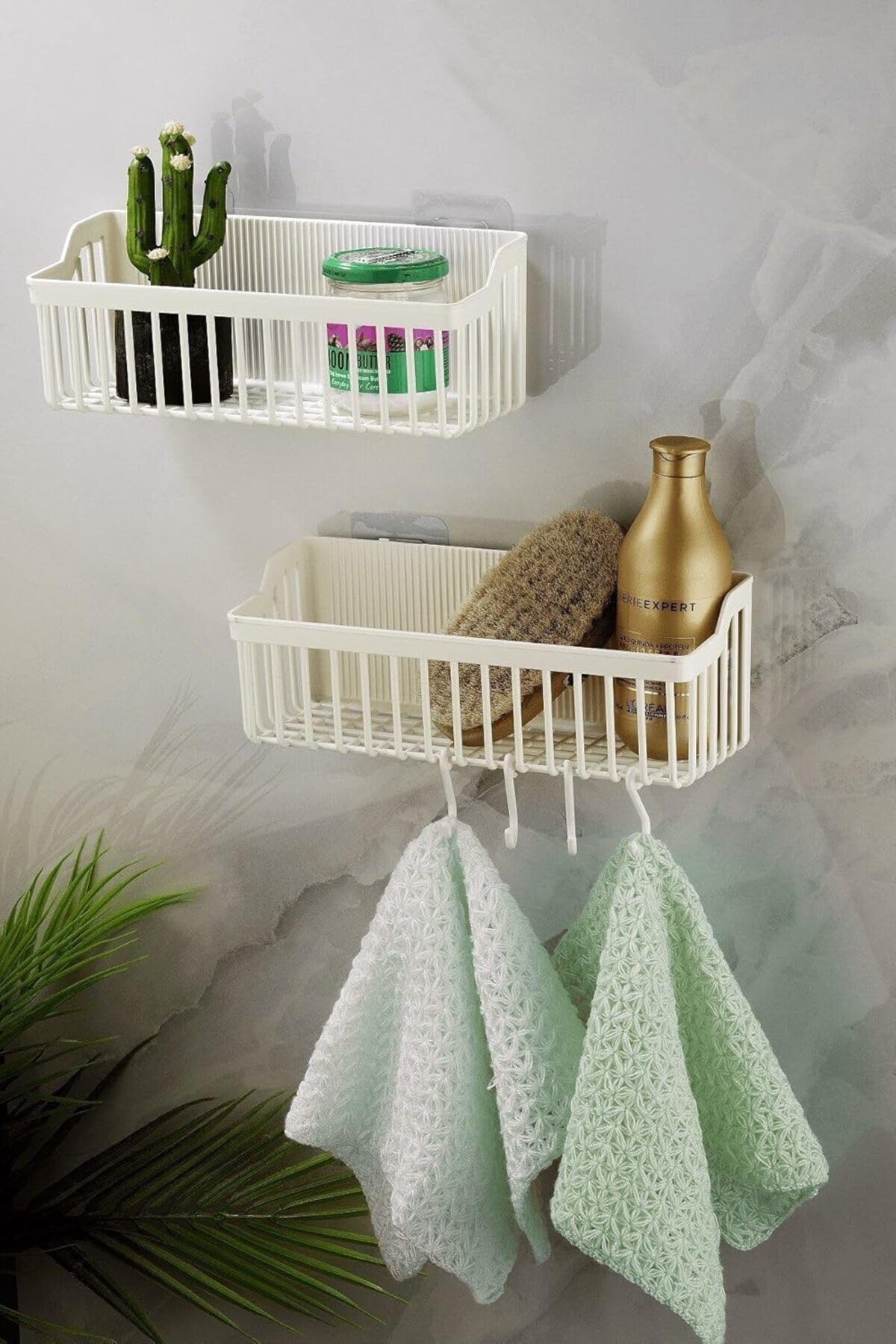 STOREMAX ELZ Haus Ömür Boyu Paslanmaz Banyo Köşeliği Düzenleyici Şampuanlık Duş Rafı Beyaz FRNTR 11