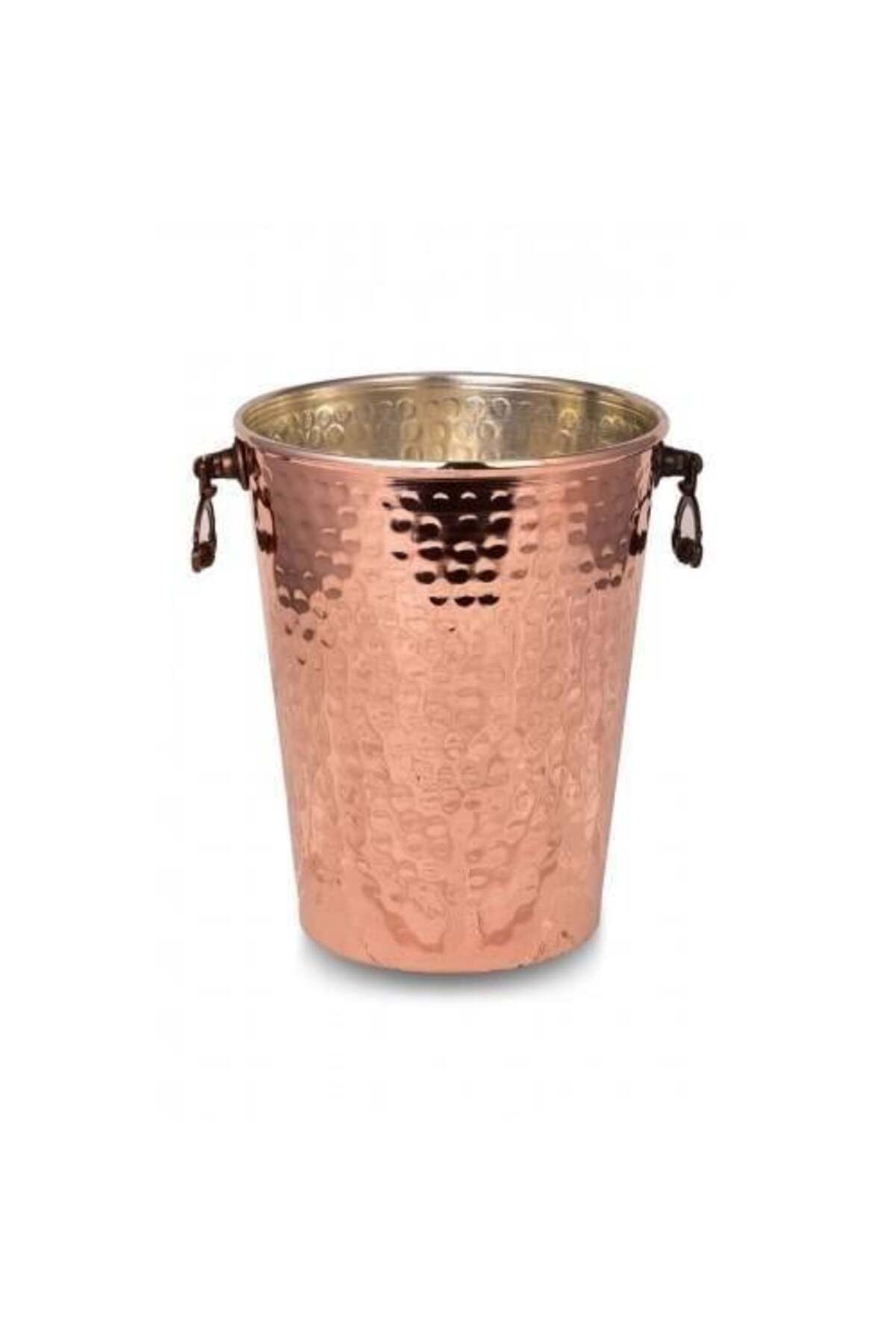 Tanemce Adalı Buz Kovası 15 Cm El Dövme Kırmızı Bakır Buz Kovası