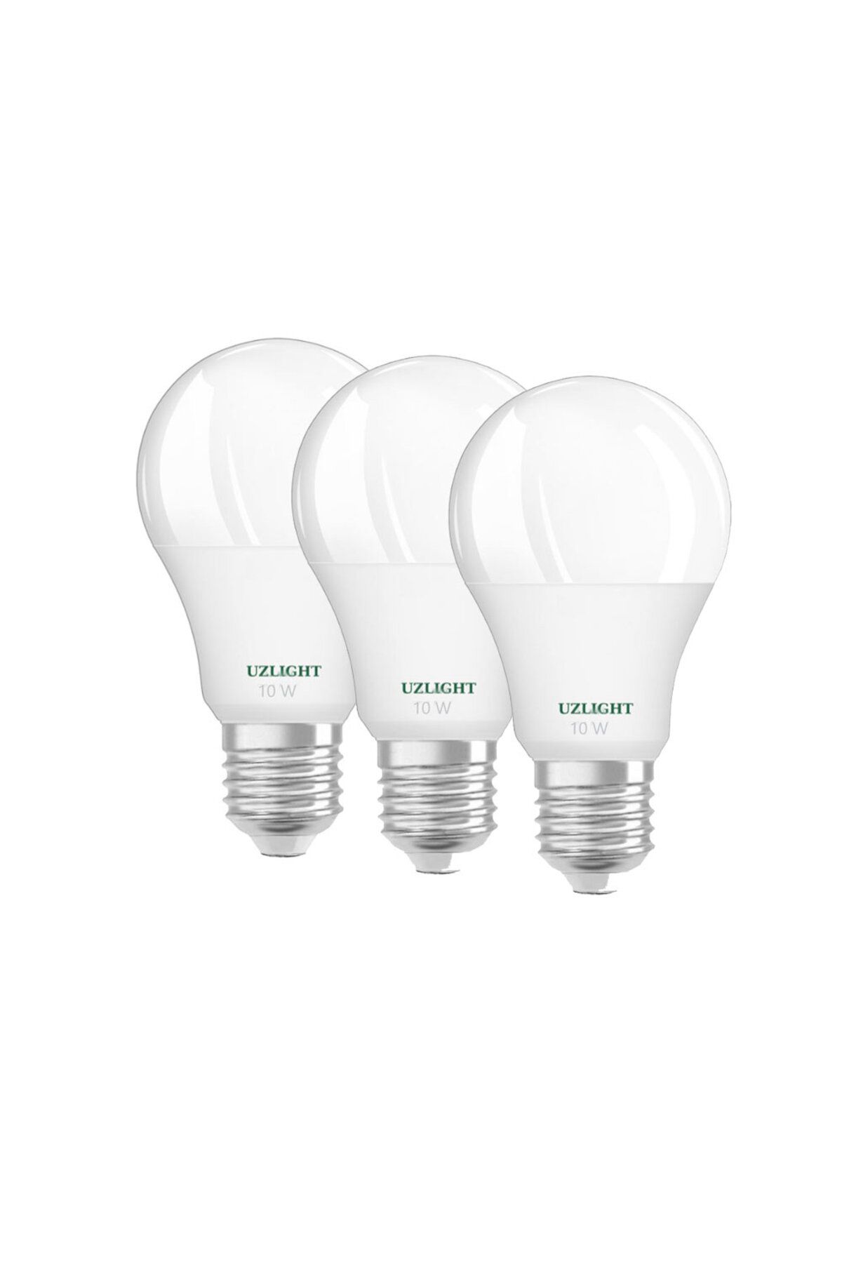 Uzlight 10 Watt Tasarruflu Led Ampul E27 Gün Işığı Işık 3000 Kelvin 3 Adet