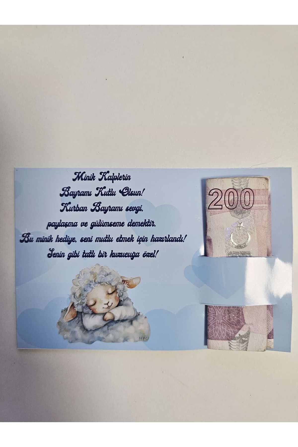 DESİGN Kurban Bayramı Harçlık Kartı Mavi Kuzulu 10 ADET