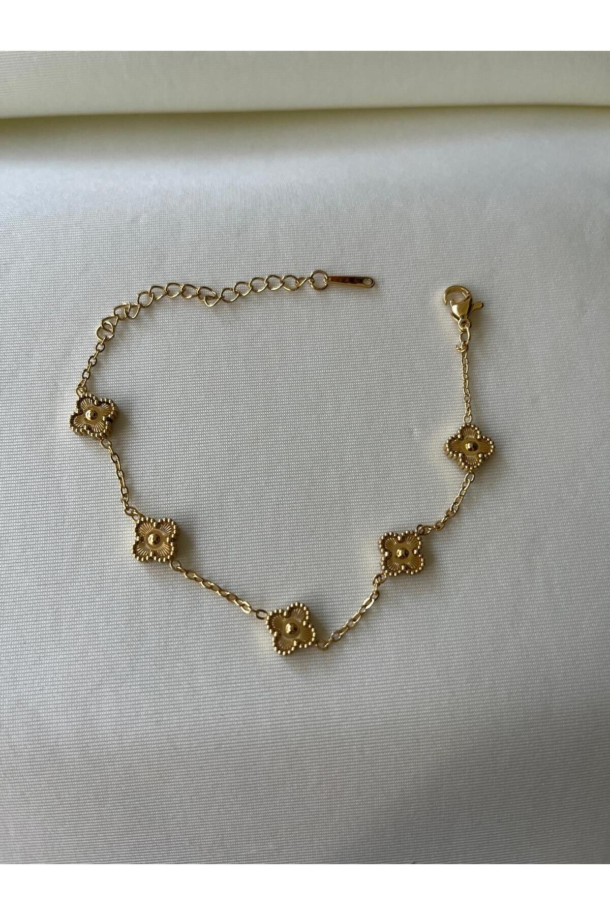 Nilsu Jewellery Accessory Çelik Yonca Model Şans Bilekliği