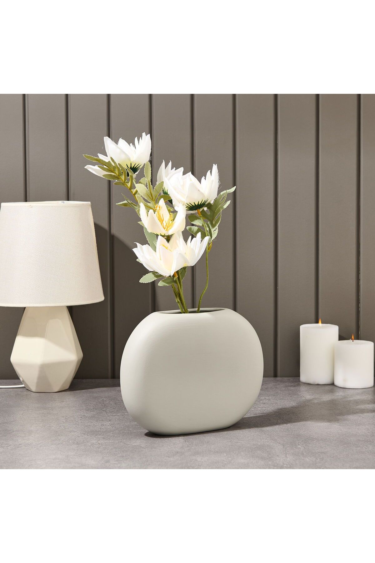 ASPARTAM Home & Decor Sydney Vazo - Gri - 17 cm
