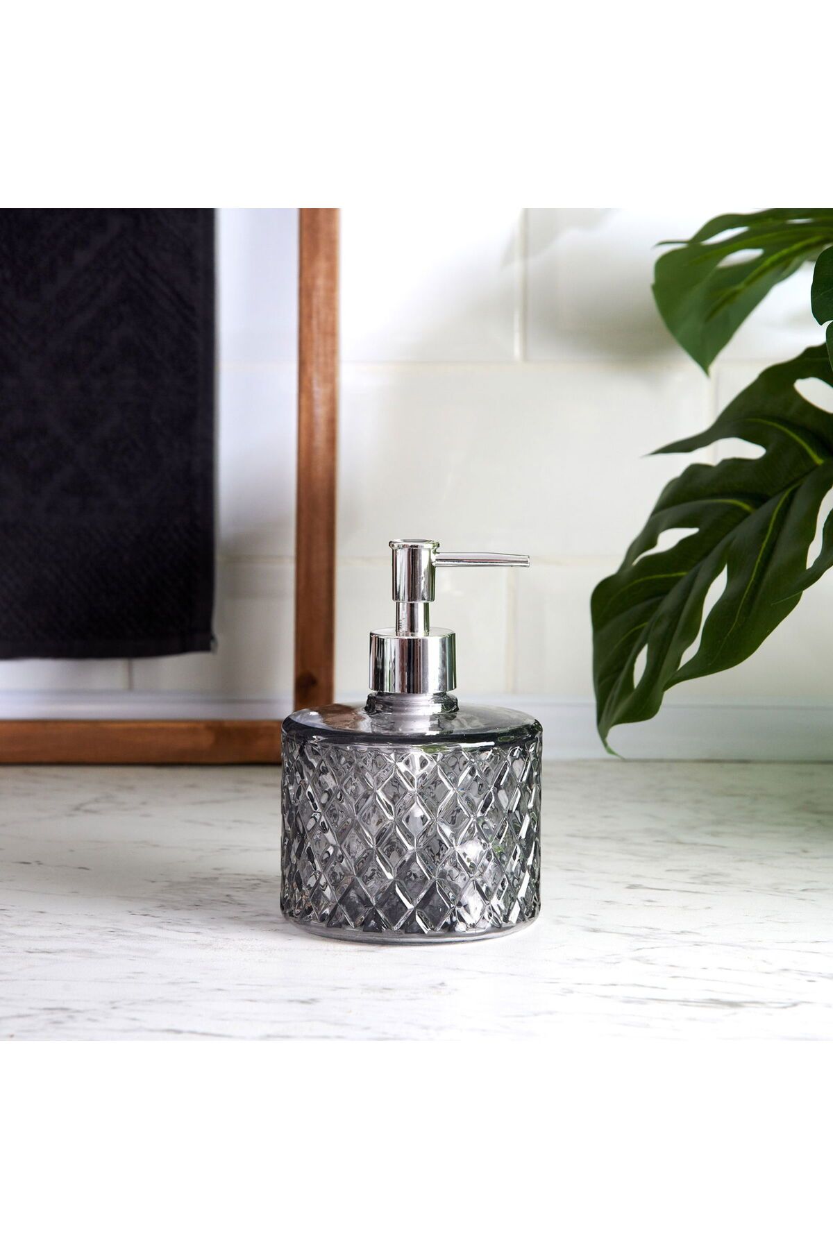 MATMEL Design Kristal Cam Sıvı Sabunluk - Füme