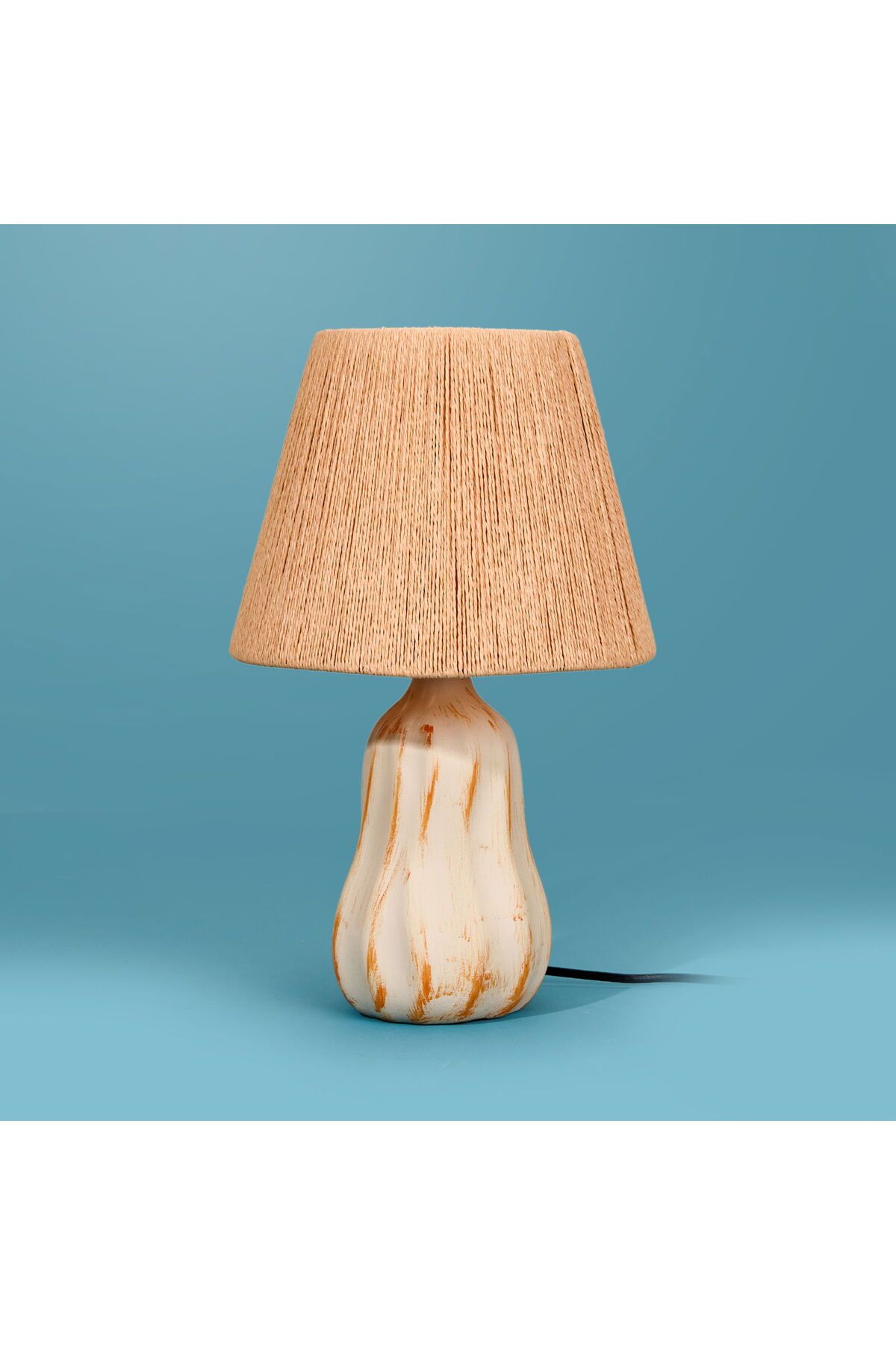 ASPARTAM Light Santa Fe Seramik Abajur - Krem / Somon - 40x40x20 cm