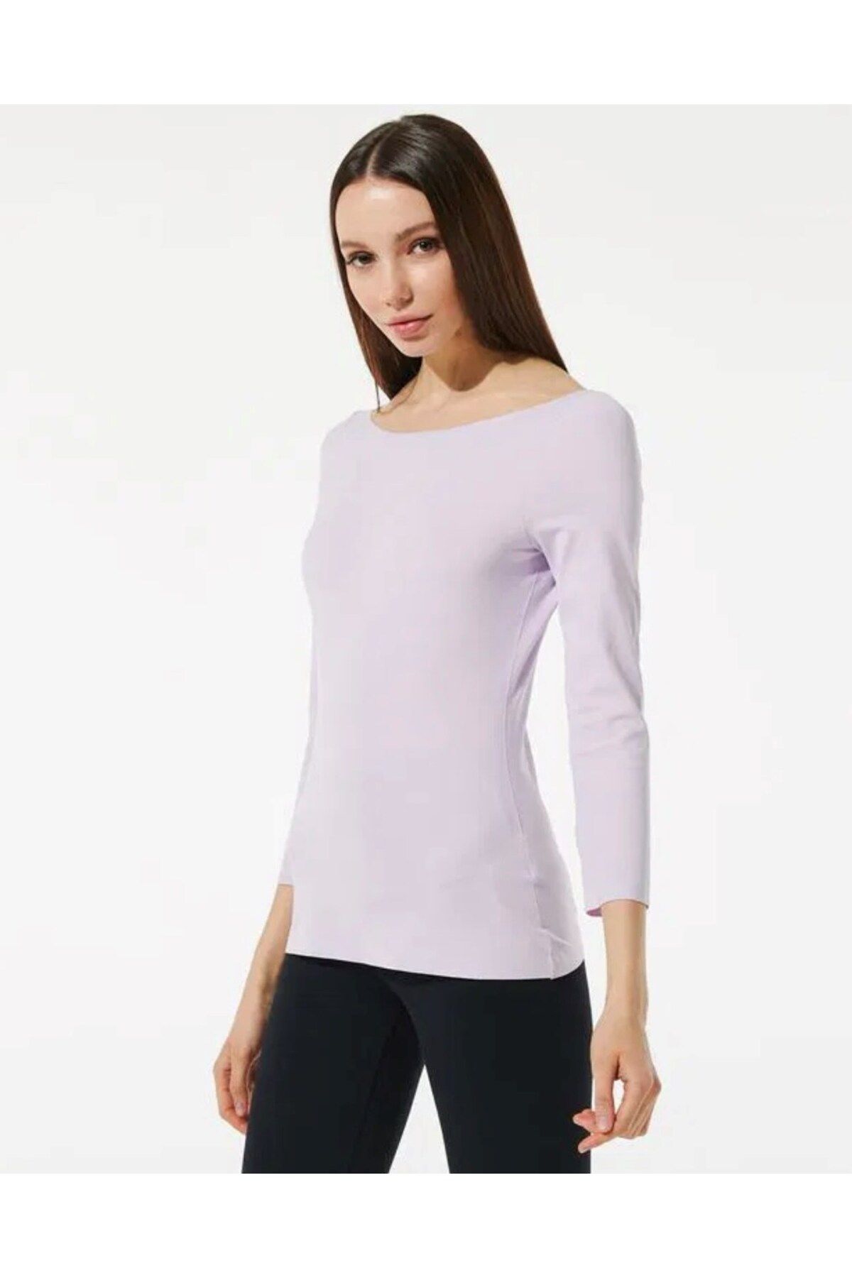 Nike The Yoga Luxe Top Kadın Mor Uzun Kollu T-Shirt
