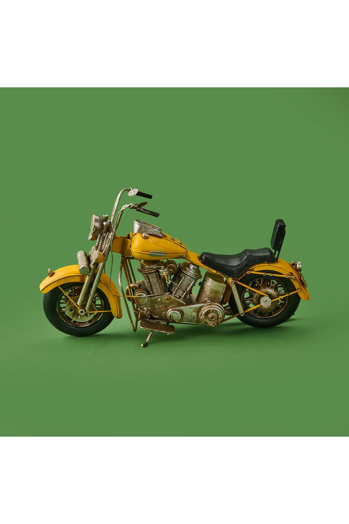 ASPARTAM Home Dekoratif Metal Motosiklet - Sarı - 41x22 cm
