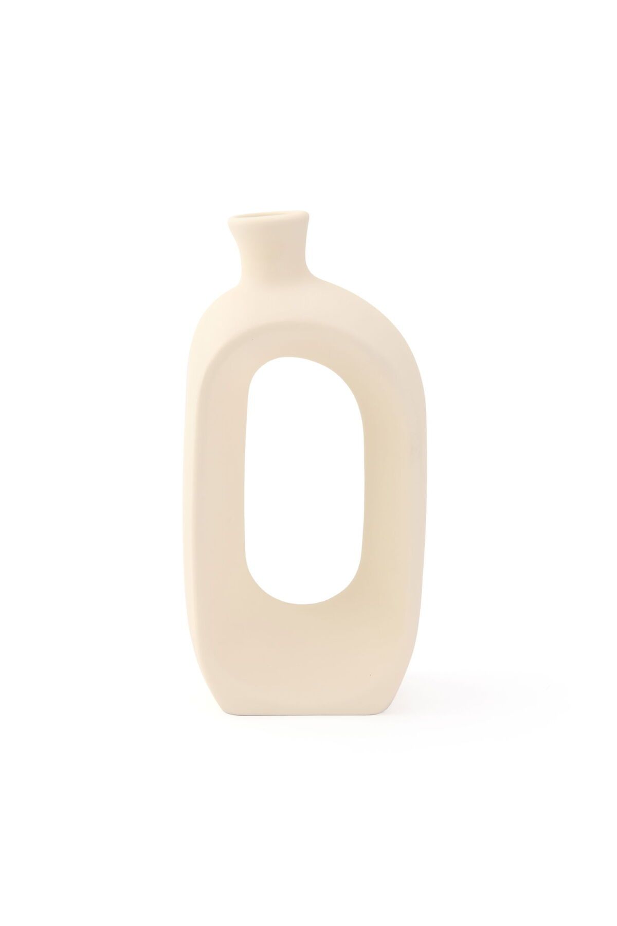 ASPARTAM Home & Decor Doha Vazo - Krem - 25 cm