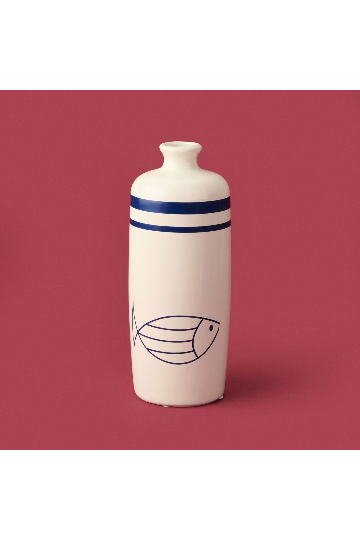 ASPARTAM Nautical Fun Vazo - Mavi / Beyaz - 27 cm
