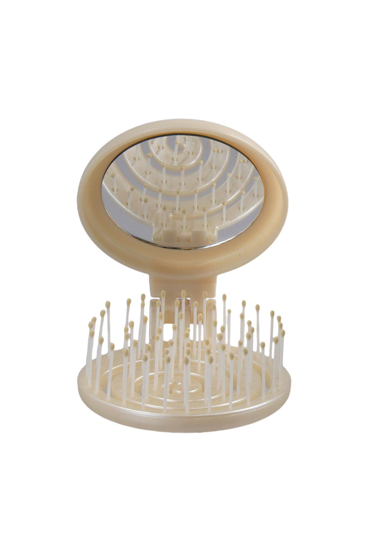 PROCO Beauty Makaron METALİK - Üç Boyutlu 3D Esnek Aynalı Çanta Boy Saç Fırçası - Compact Detangler