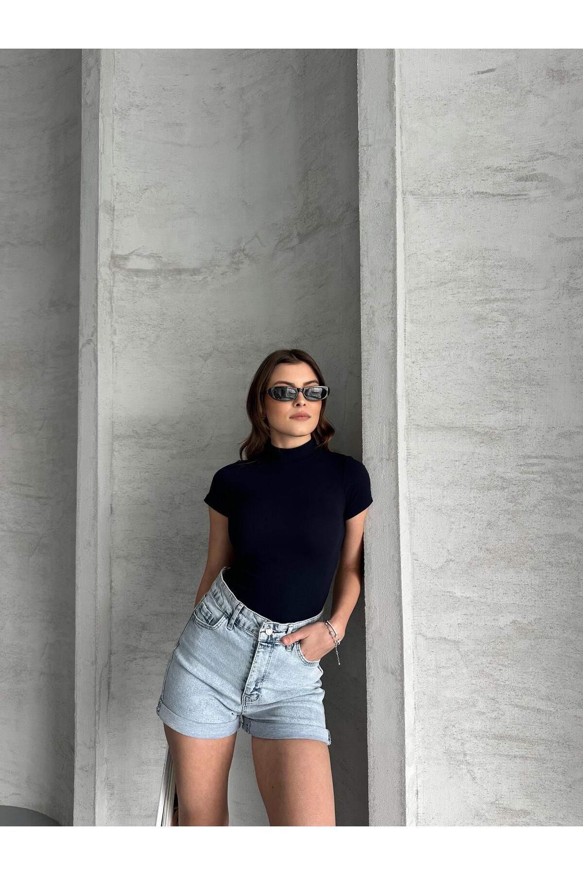 laviels BASİC ÖRME KISA KOLLU BODY