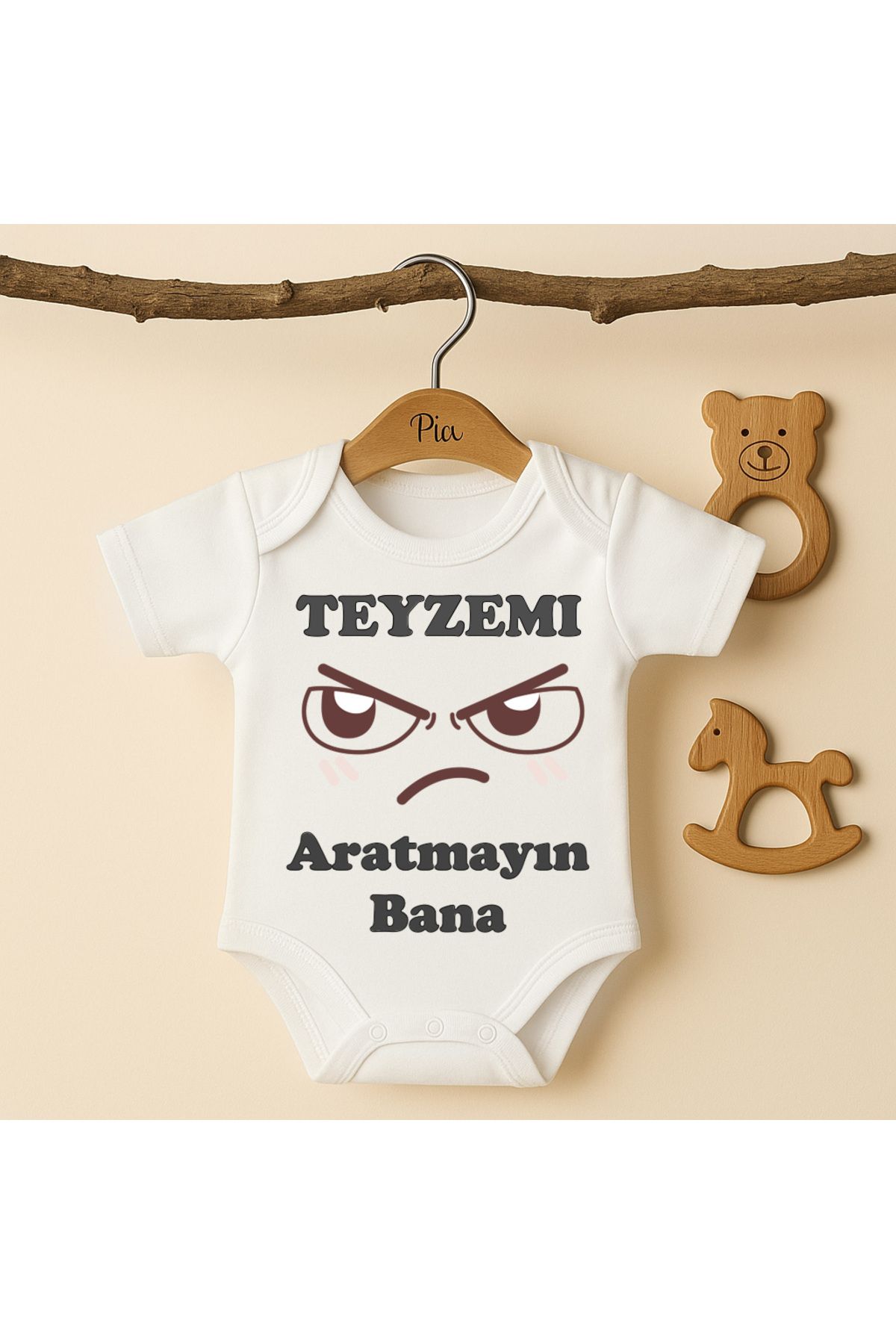 Pia Baby %100 Pamuk Teyze Temalı Organik Baskılı Çıtçıtlı Bebek Body Zıbın Modelleri