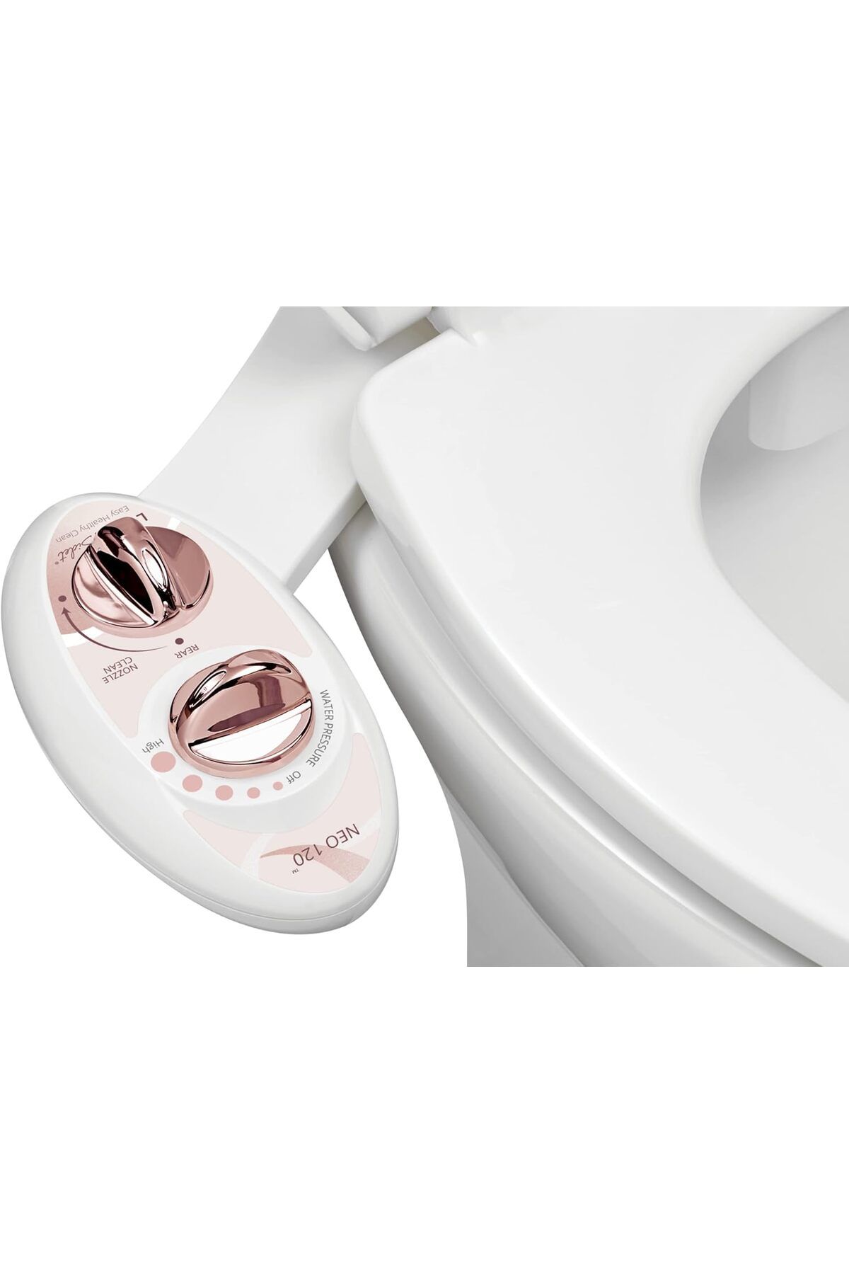 LUXE Bidet NEO 120 - Kendi Kendini Temizleyen Başlık, Tatlı Su Elektrikli Olmayan Bide Eklentisi, Klo