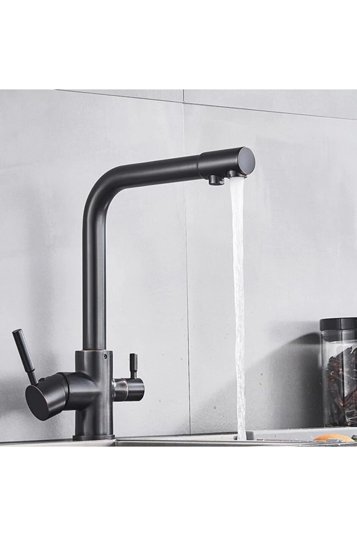 STOREMAX Ezg 3 Yollu Arıtma Bataryası Siyah Arıtma Çıkışlı Mutfak Eviye Sıcak Soğuk Mix Ezsnshop 10