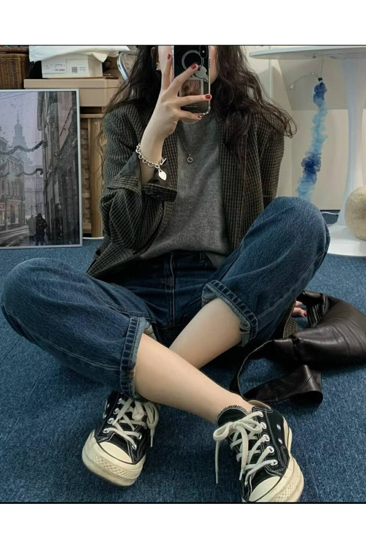 Kirastore Unisex Harajuku Kanvas Siyah Günlük Spor Ayakkabı
