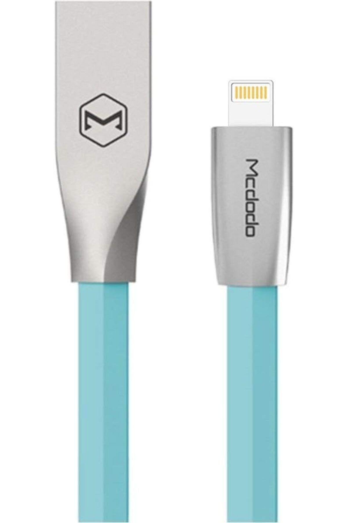 STOREMAX DODO LIGHTNING ÇİNKO ALAŞIM YASSI DÖRTGEN KABLO 1M 2.4A MAVİ TrendBazaar 1057563