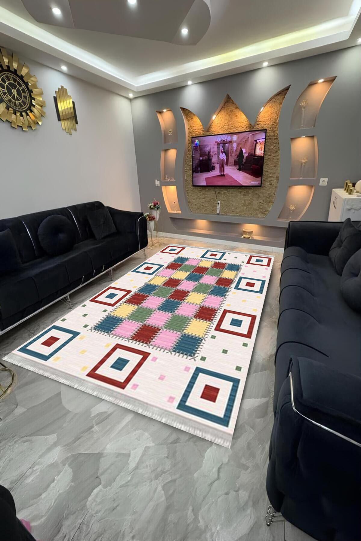 Home Dot Tabanlı yıkanabilir, leke tutmayan halı
