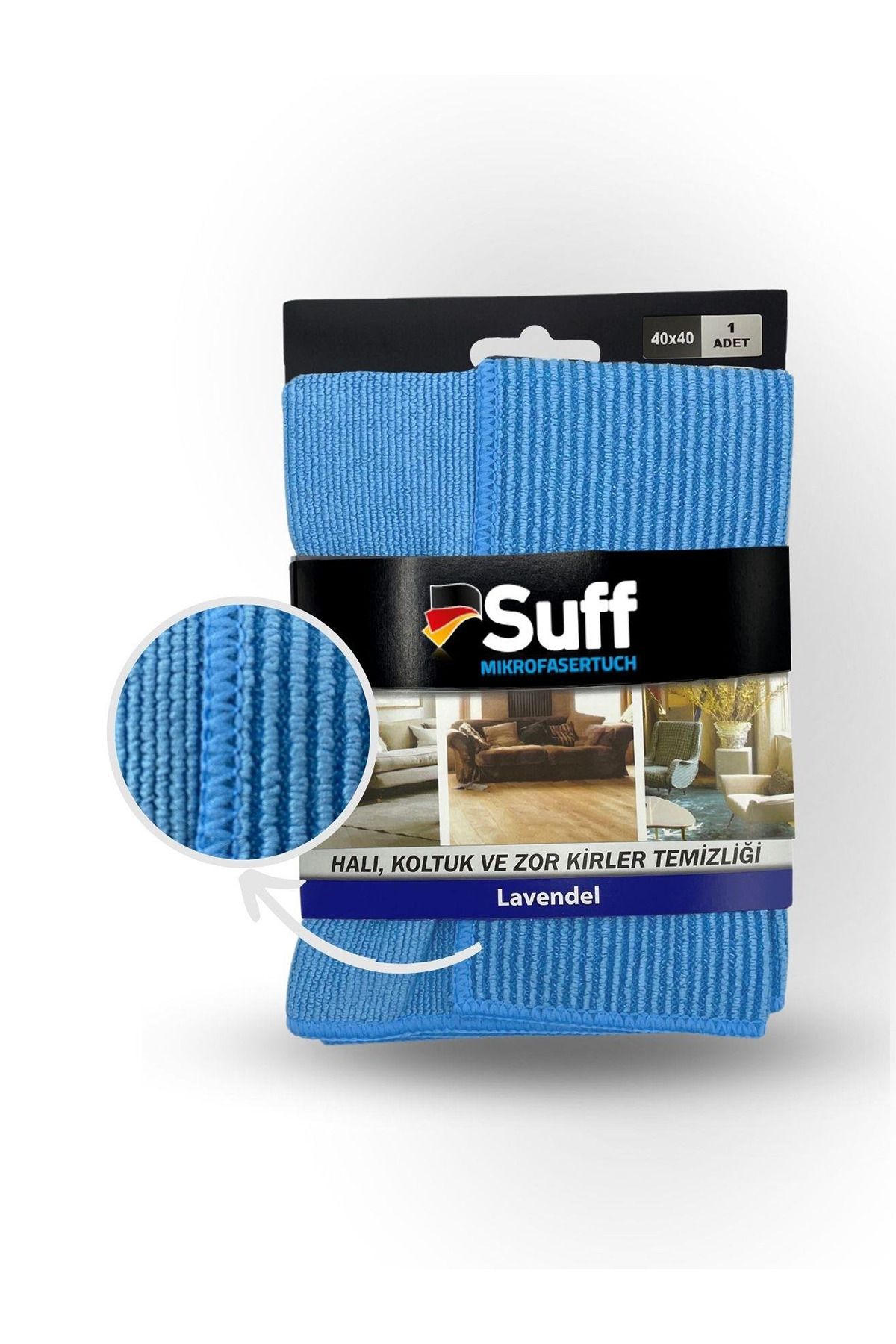 SÜFF Suff Lavanta Zor Kirler İçin Mikrofiber Bez Telli 40x40