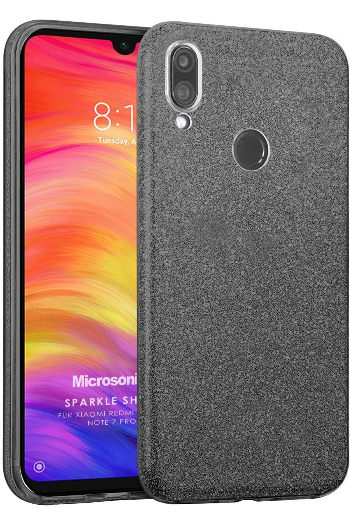 STOREMAX OZN Xiaomi Redmi Note 7 Pro Kılıf Sparkle Shiny Siyah OZNstre 1094633